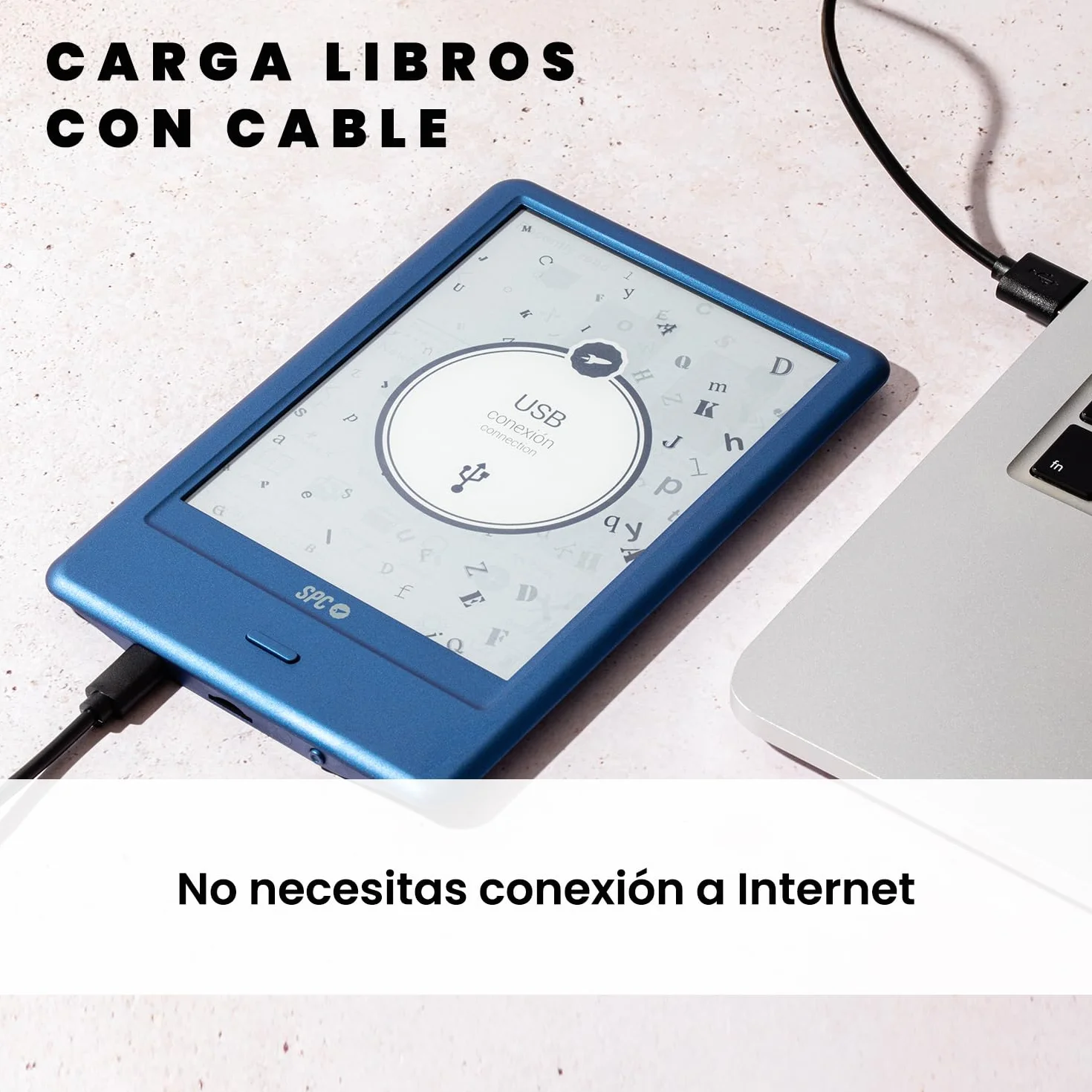SPC Dickens Light 2 Pro Libro electrónico 6 Pulgadas táctil E-Ink 8GB 8000 Libros 1 Mes autonomía USB-C Azul
