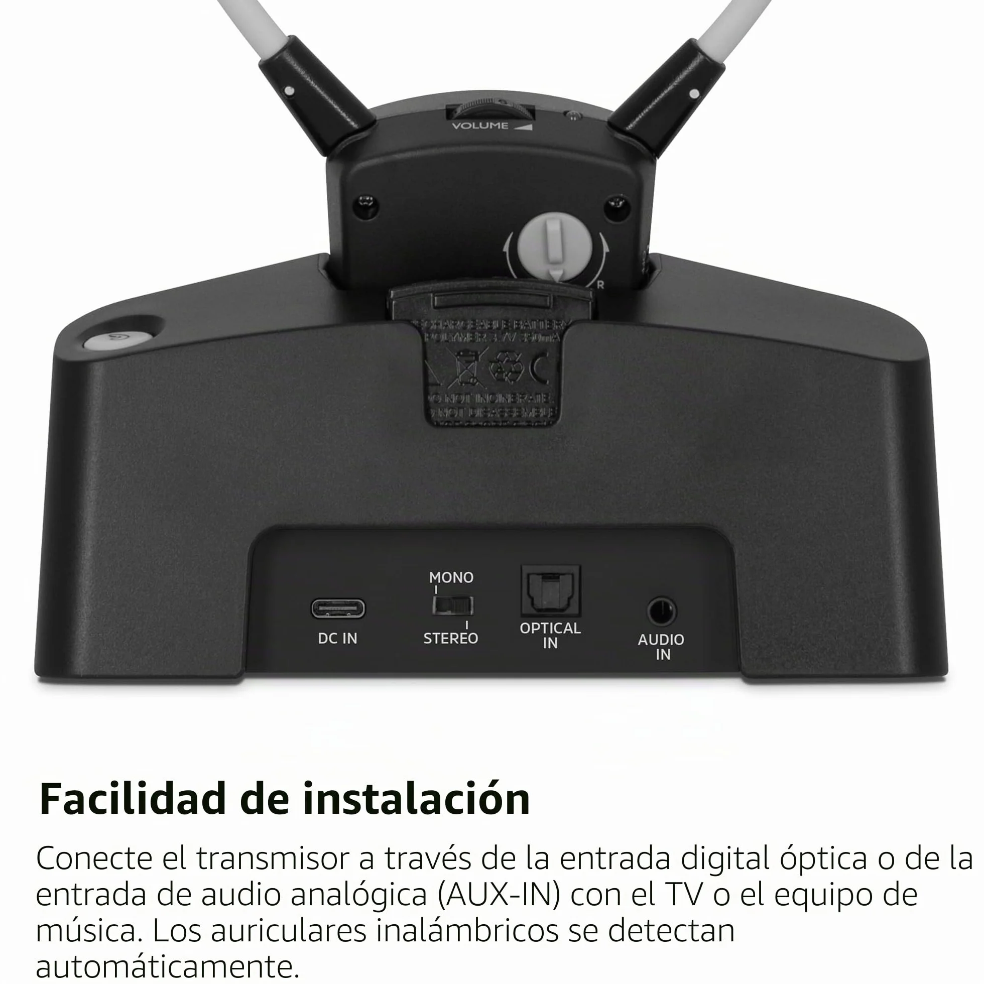 TechniSat STEREOMAN ISI 3 - Auriculares inalámbricos estéreo para televisores y Equipos de música con Base de Carga, Color Negro