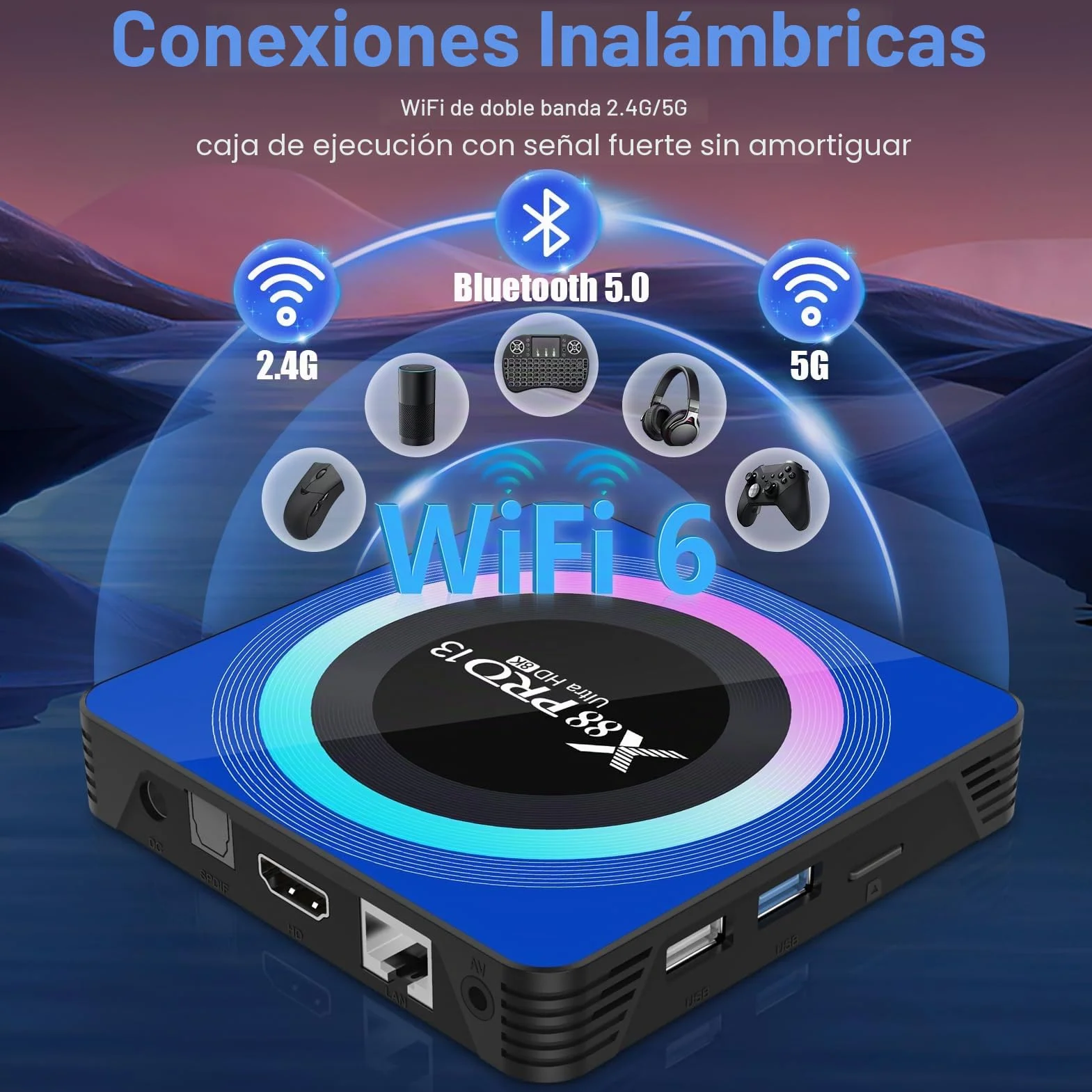 Android 13.0 TV Box 4GB RAM 32GB ROM RK3528 Quad-Core Dual WiFi 6 BT 5.0 8K Ethernet HD 2.0 Smart TV Box