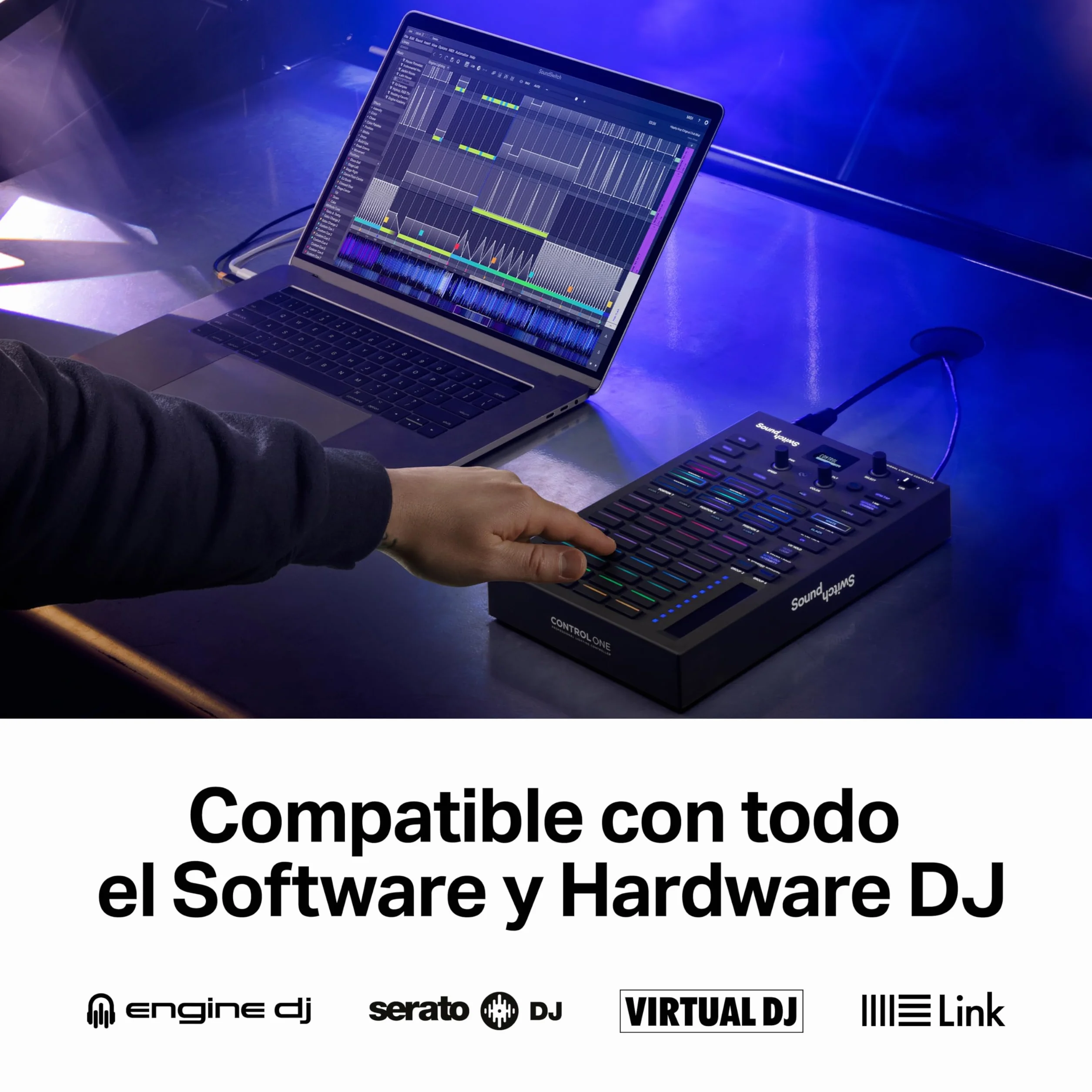 SoundSwitch Control One - Controlador de Iluminación DMX DJ Profesional Con 3 Meses de Acceso al Software SoundSwitch y Soporte Para Phillips Hue
