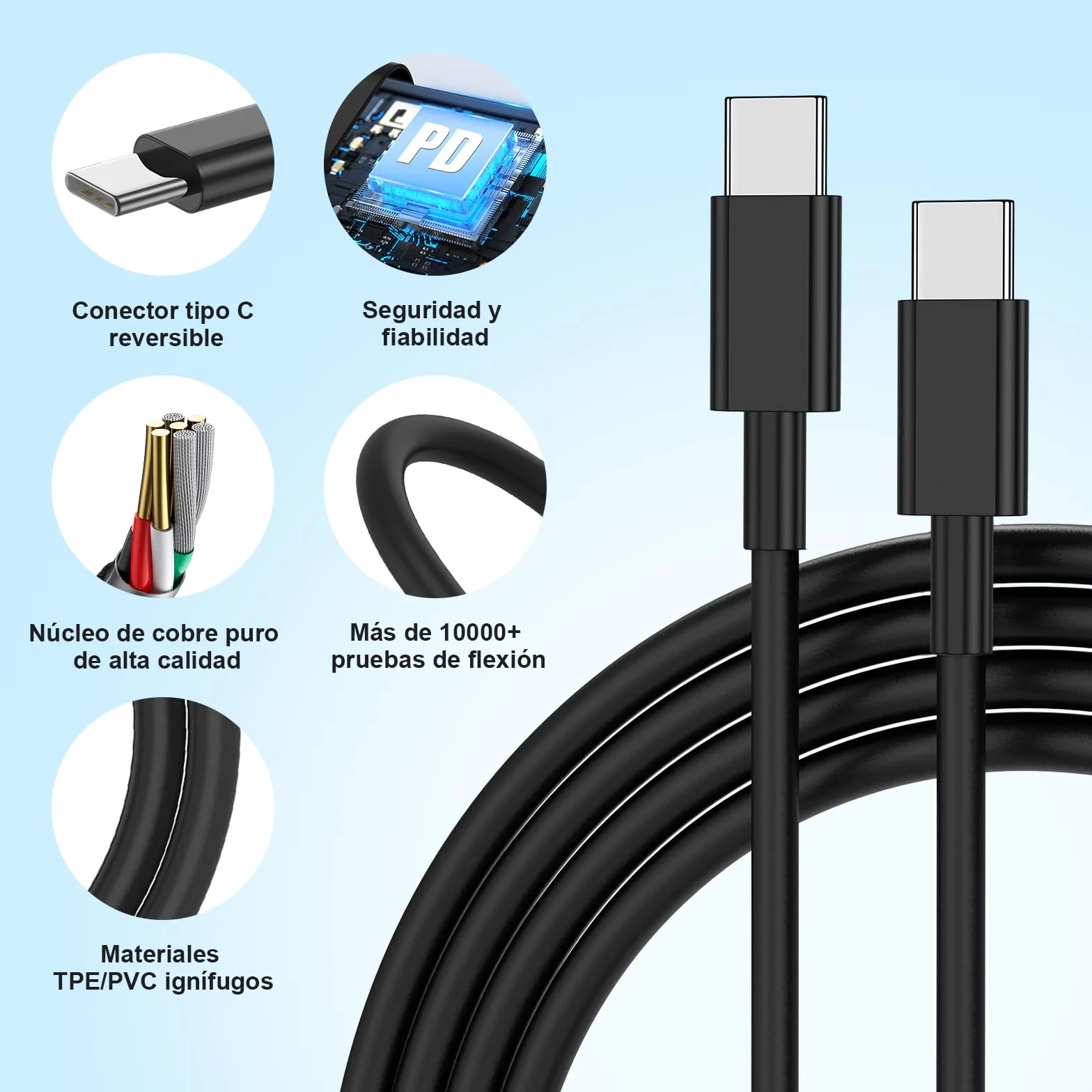 Samsung 45W Cargador Rápido USB C Tipo C con Cable 2M para Galaxy S26 S25 S24 S23 S22 S21 S20 Note 20 A73 A53