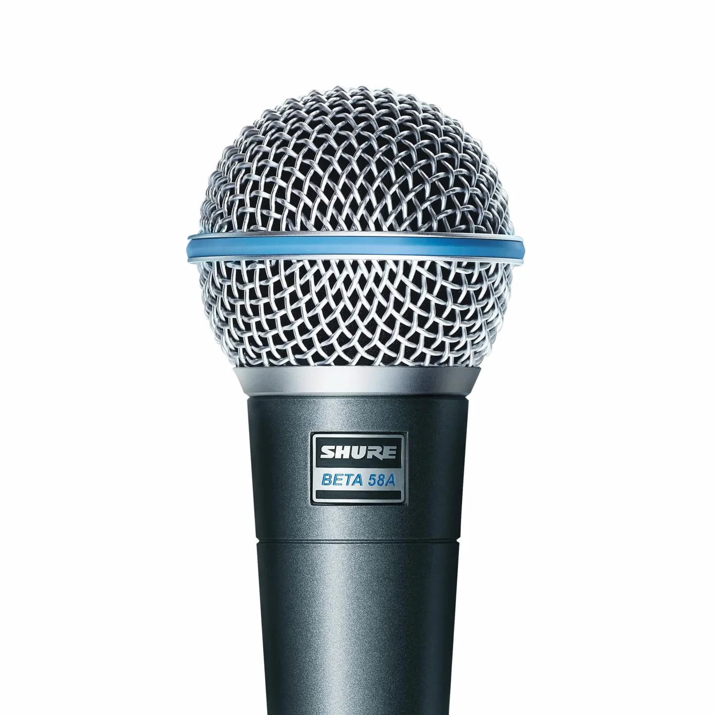 Shure Beta 58A Micrófono Vocal dinámico supercardioide de un Solo Elemento para Escenario y Estudio, Incluye Adaptador de Soporte Ajustable A25D, Adaptador de Rosca de 5/8 a 3/8