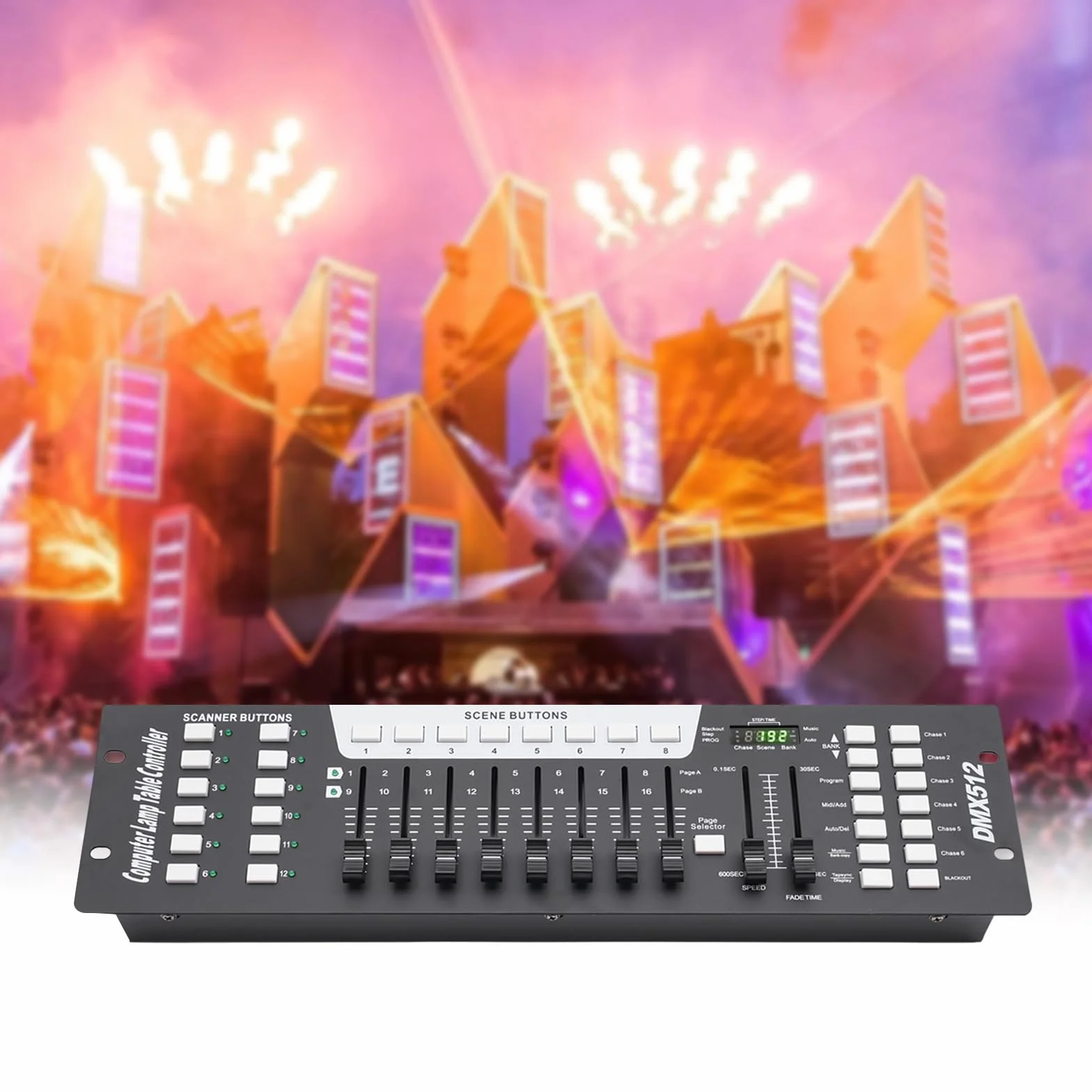 192 Canales Dmx Controll Mesa de mezclas de luz, programación, controlador de DJ, consola para escenarios, fiestas, bares, bodas