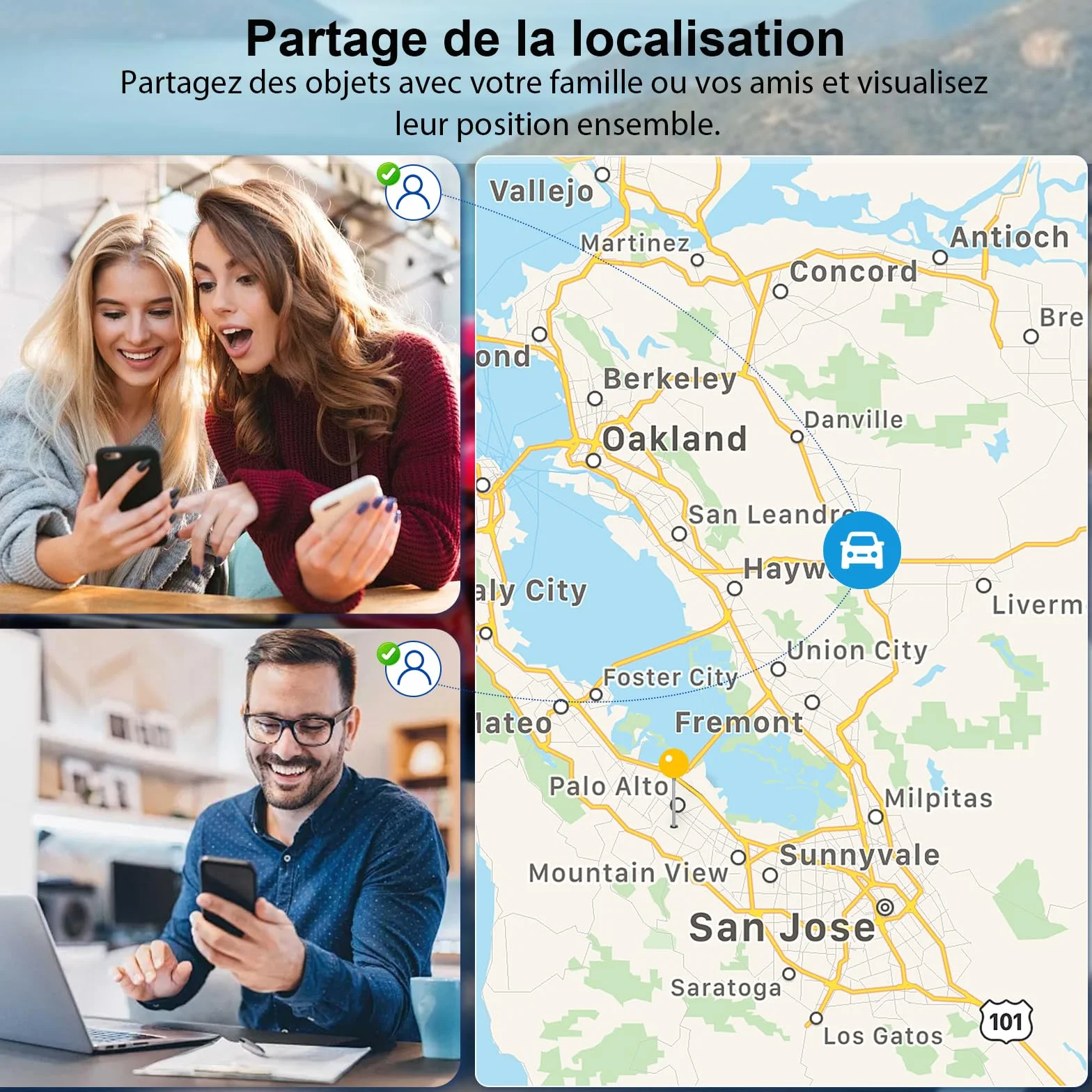 GPS Coche Localizador,2026 Nuevo Magnética Localizador Oculto Rastreador(Compatible con Android e iOS) sin suscripción/Sims eguimiento en Tiempo Real para Vehículos/Moto/Llaves/Maleta/Niños-