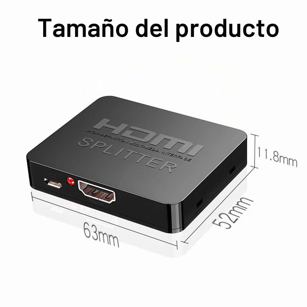 Divisor HDMI SELIACR 1080P full HD, 3D, 4K para monitor doble, compatible con MacBook, Xbox, PS4, PS3, reproductor Blu-Ray, DVD, HDTV, con cable de alimentación micro USB