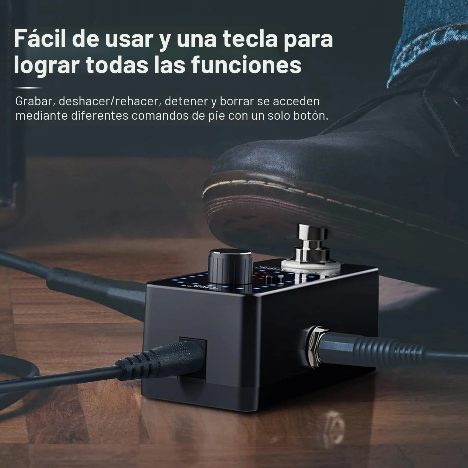 LEKATO Pedal de guitarra eléctrica Pedal de bucle 9 bucles Máximo 40 minutos Tiempo de grabación Estación de bucle de sobregrabación ilimitada con función de afinador para bajo eléctrico (Looper)