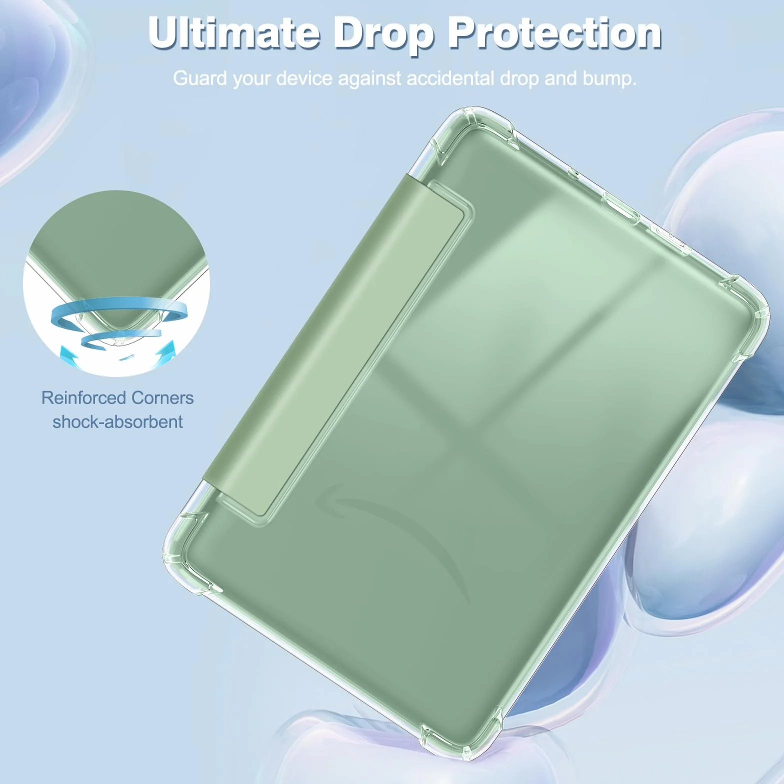 Fintie Funda Transparente Suave TPU para Kindle 6" 11ª Gen 2024/2022, Apagado/Encendido Automático, Verde Agave