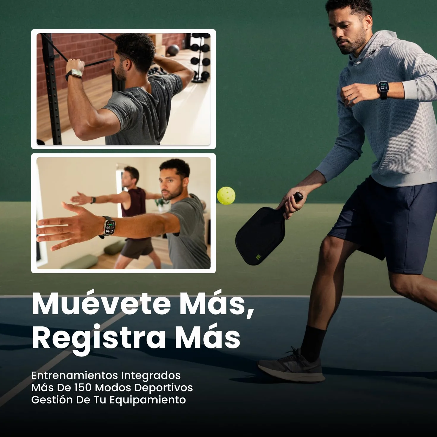 Amazfit Bip MAX 50 mm Smartwatch Reloj Inteligente, Pantalla AMOLED 2,07", hasta 20 Días, GPS & Mapas, 4 GB Almacenamiento, Entrenamiento Híbrido, 150+ Deportes, Modo HYROX, para Android y iPhone