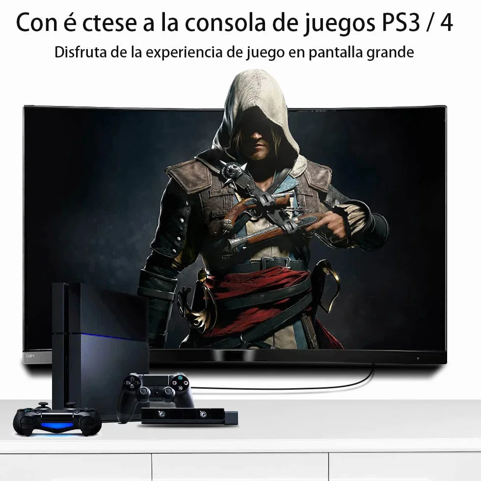 CABLEPELADO Cable HDMI 4K, Cable HDMI 2.0, Cable HDMI alta velocidad, 4K Ultra HD 2160p (60 Hz), Cable HDMI contactos dorados, Compatible PC, PS4, PS5, Xbox, Smart TV, Negro, 15 Metros