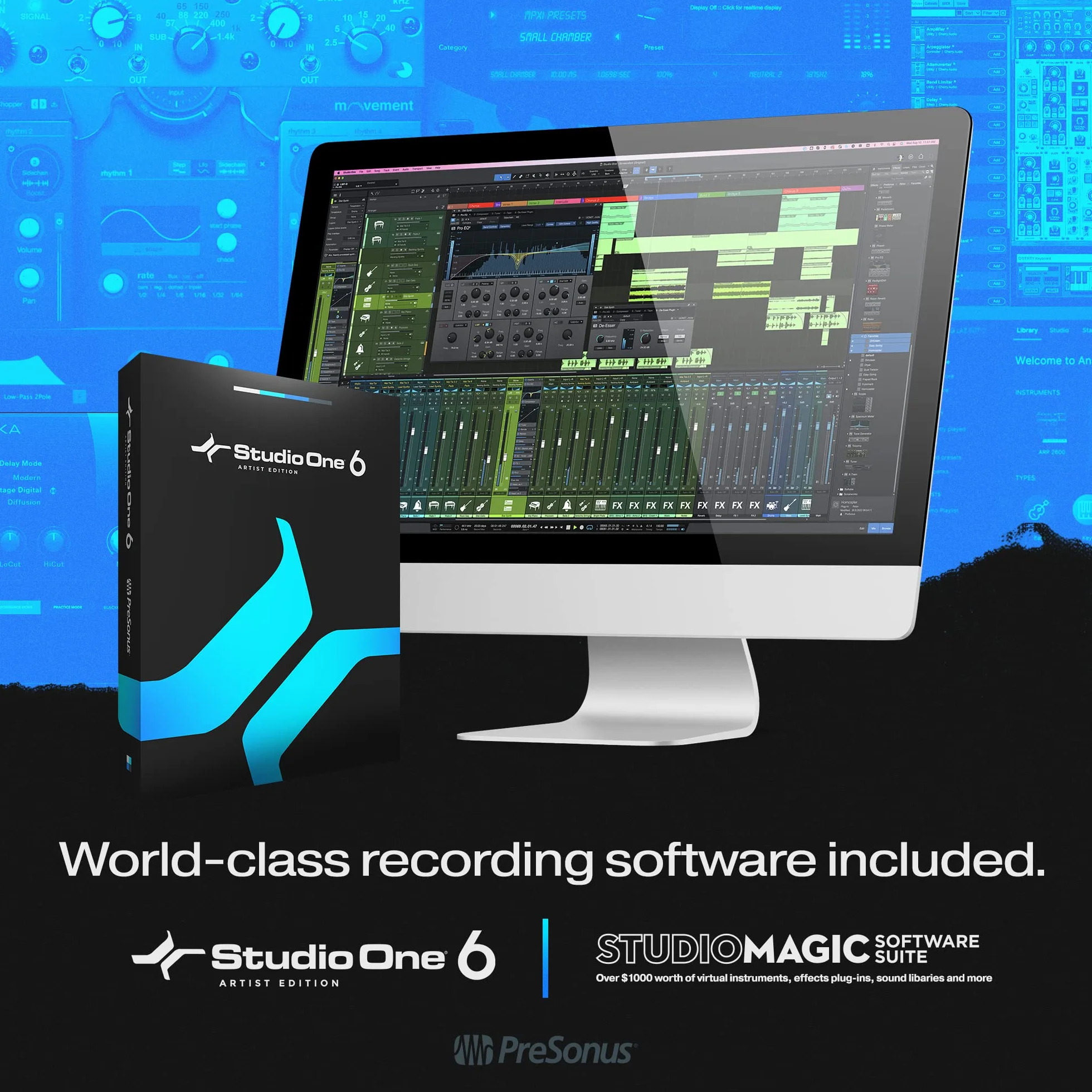 PreSonus StudioLive 32R, 34 entradas, Mezclador de rack de 32 canales, caja de escenario e interfaz de audio