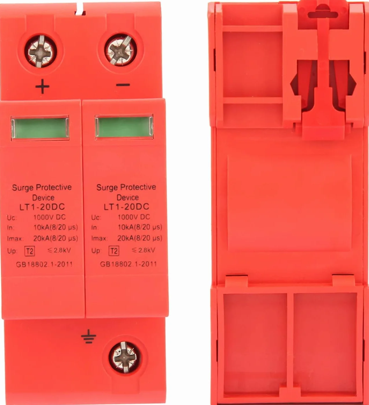 DEWIN Dispositivo Descargador, DC 1000V Dispositivo Descargador de Bajo Voltaje de Protección contra Sobretensiones Domésticas 2P 10KA~20KA
