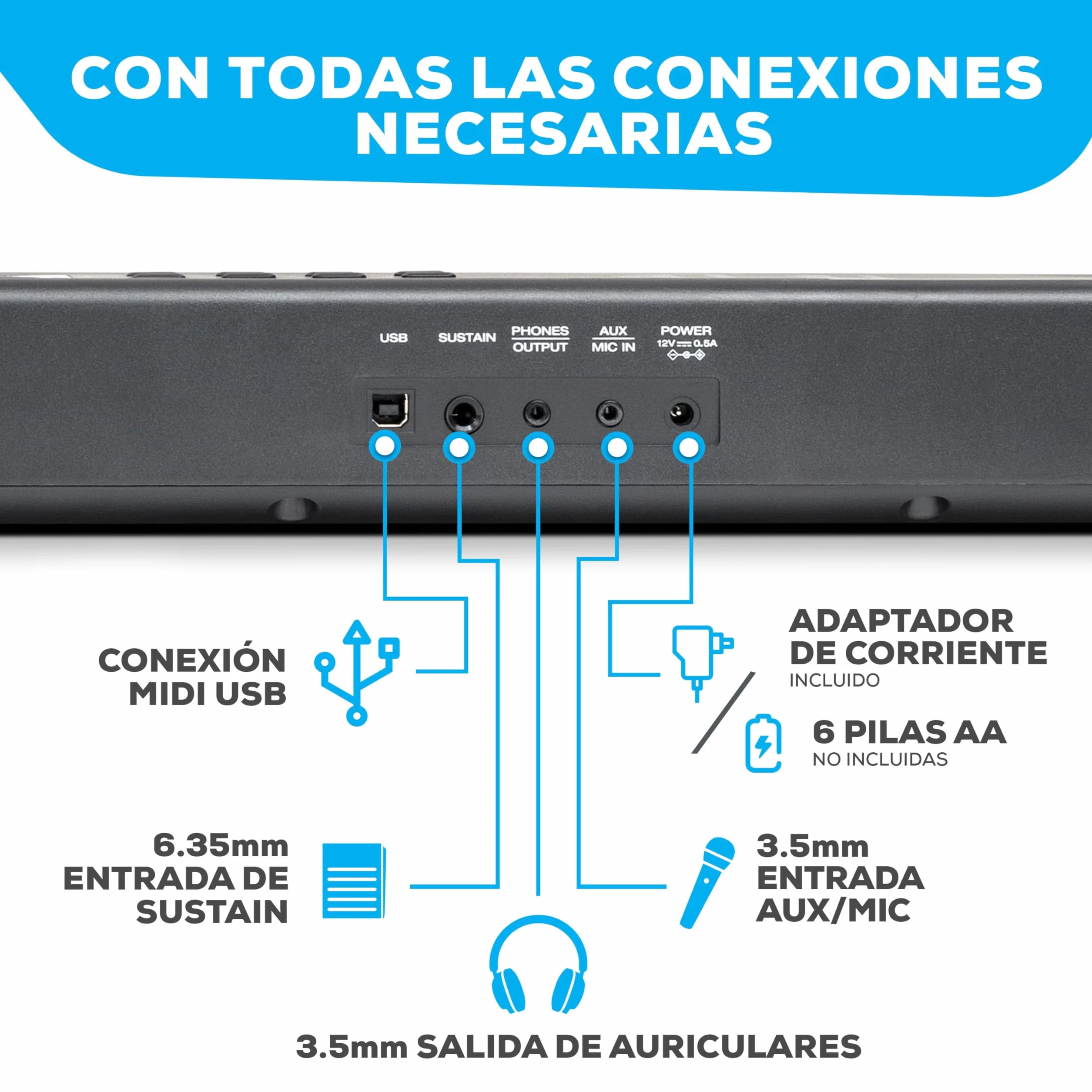 Alesis Teclado Piano con 88 Teclas y 480 Sonidos, Altavoces, MIDI USB, Estuche, Soporte, Auriculares, Pedal y Lecciones de Piano Incluidas