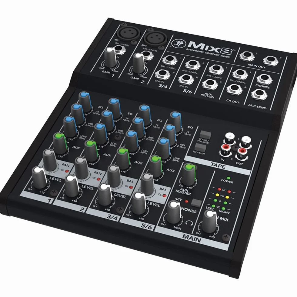 MACKIE Mix8 mezclador analógico compacto de 8 canales con ecualizador de 3 bandas