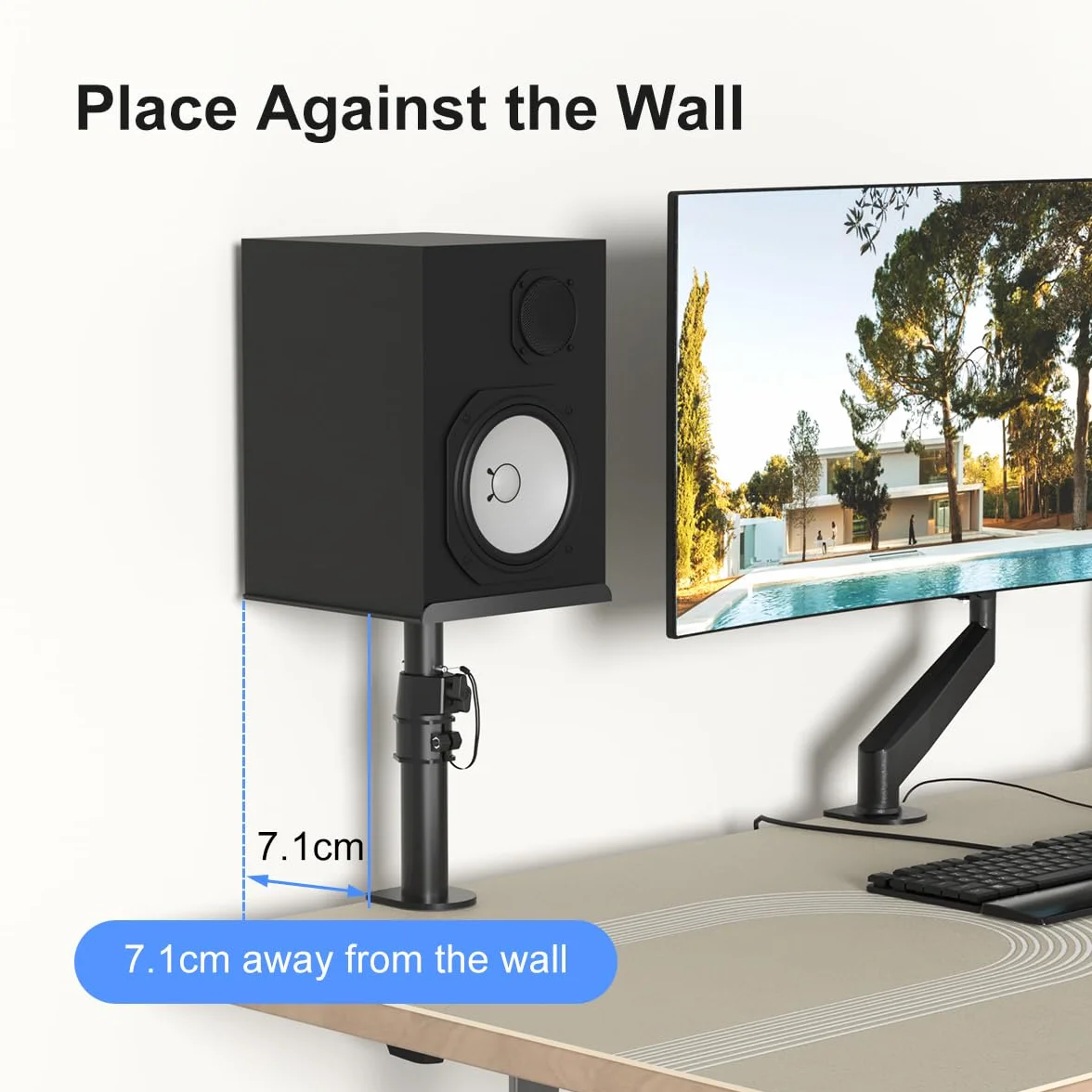 Suptek Soporte Altavoz Universal Giratorio e Inclinable para Barra de Sonido y Altavoces de Estantería, Paquete de 2, Máx 15 kg, Negro