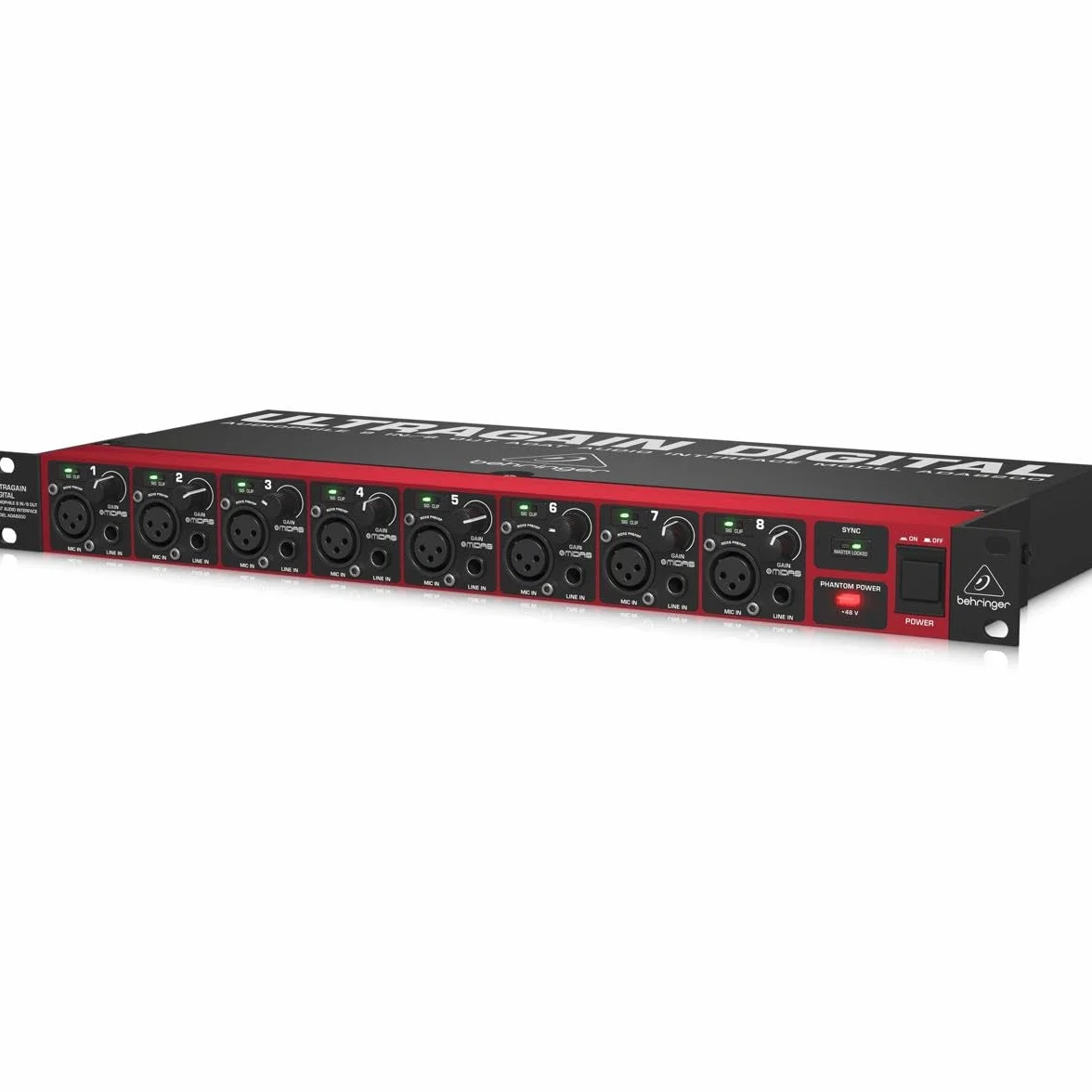 Interfaz de audio Behringer ULTRAGAIN DIGITAL ADA8200 Audiophile 8 In/8 Out ADAT con preamplificadores de micrófono Midas