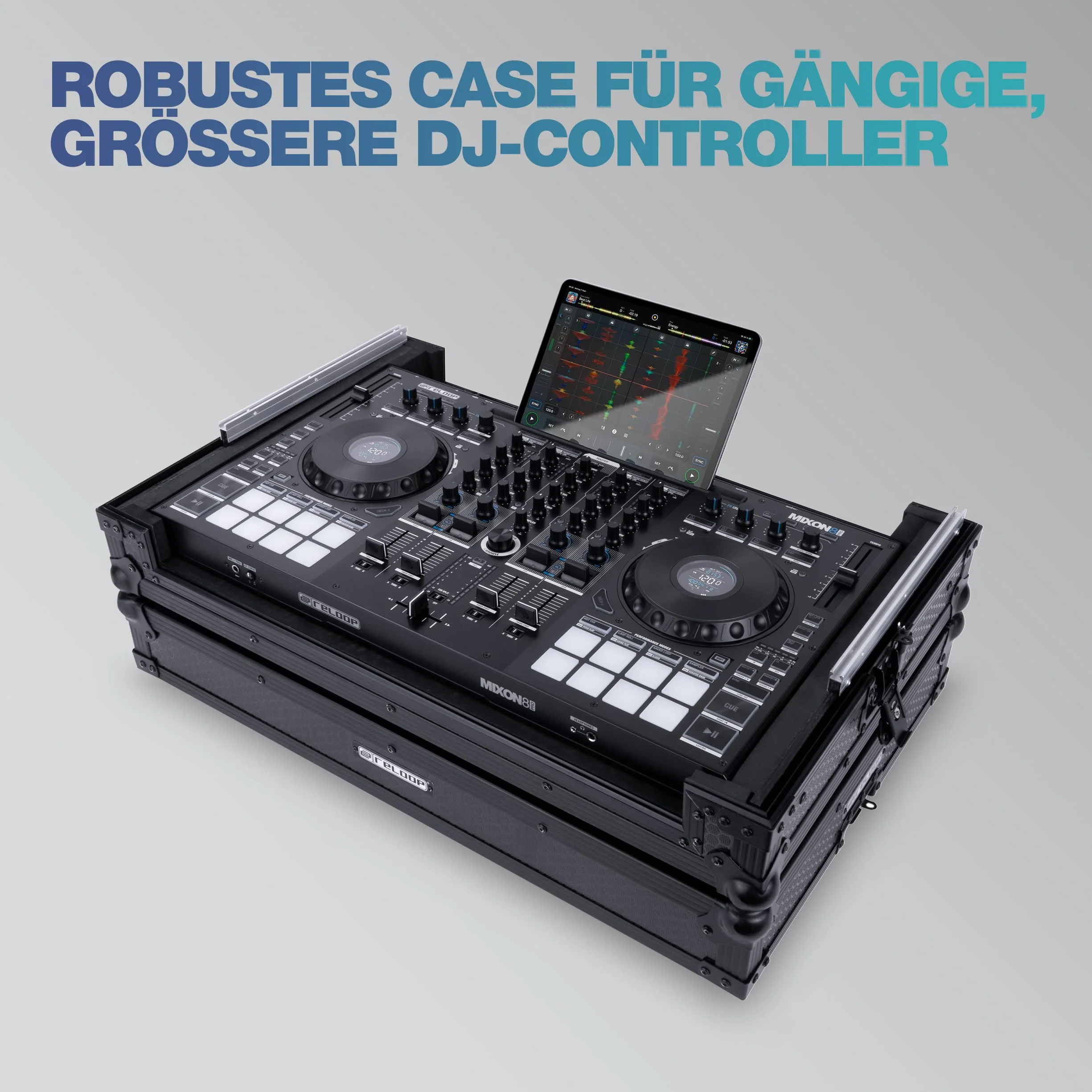 reloop Premium Large Controller Case - Carcasa para Controlador de DJ Hecha a Mano de Madera Robusta y Aluminio