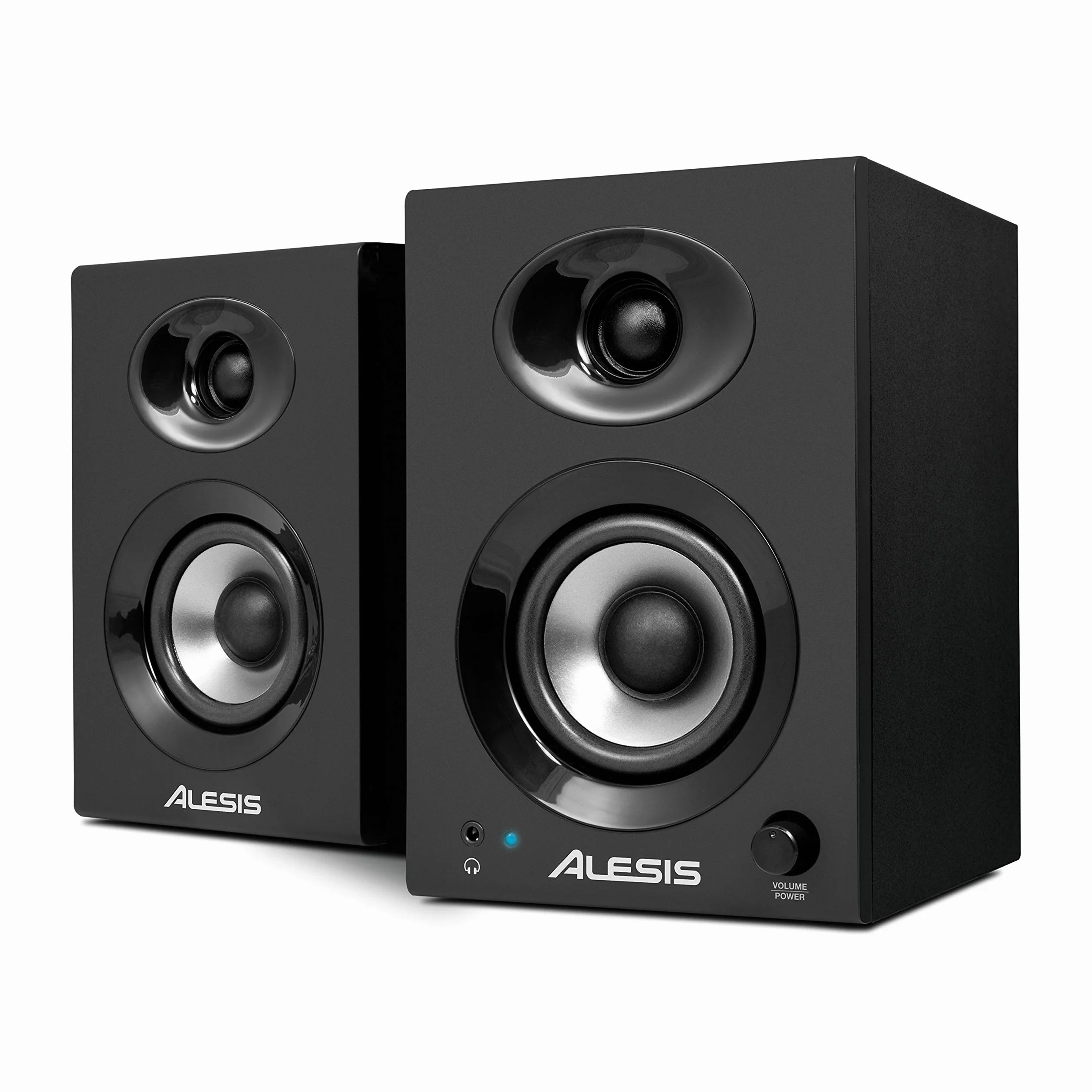 Alesis Elevate 3 MKII - Pareja de Altavoces de Escritorio y monitores de Estudio amplificados, para producción Musical, PC/Mac, Multimedia, Juegos, 60W