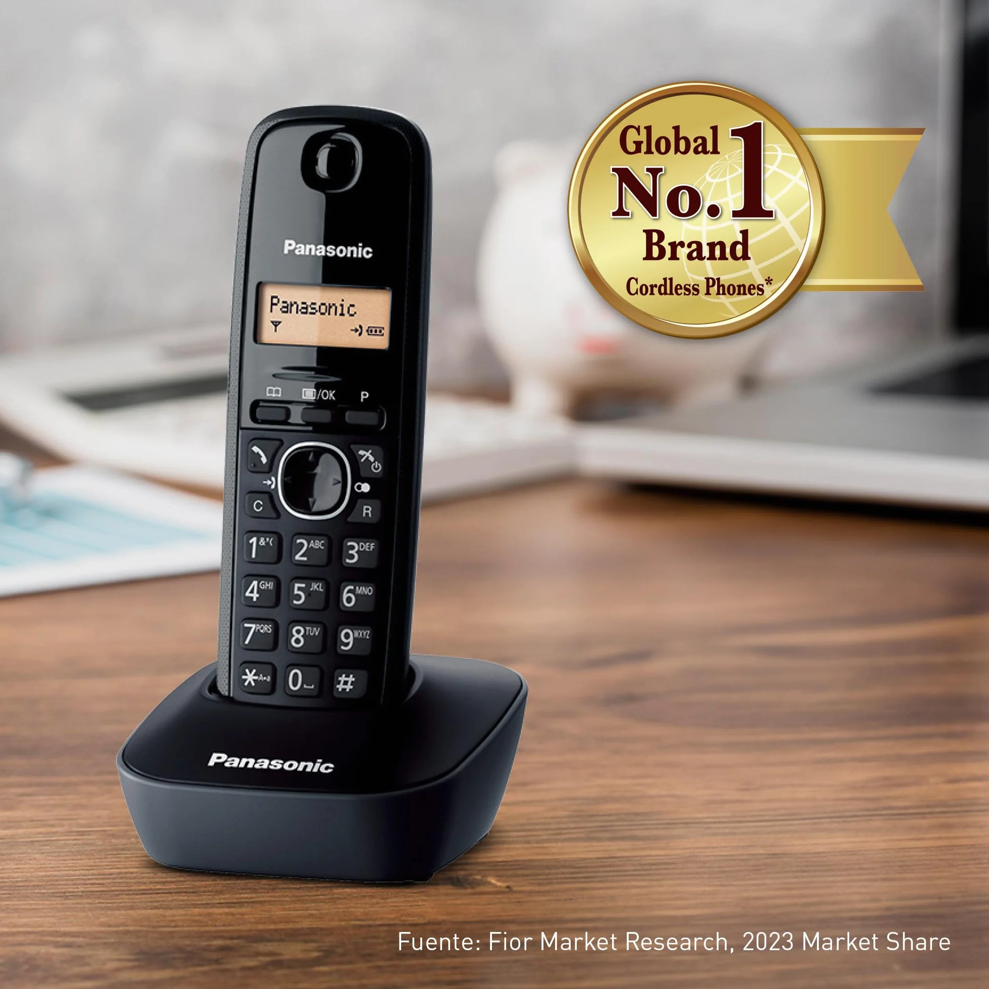 Panasonic KX-TG1611SPH Teléfono Inalámbrico Digital DECT Negro Base y 1 Auricular Identificador Llamadas Batería LCD