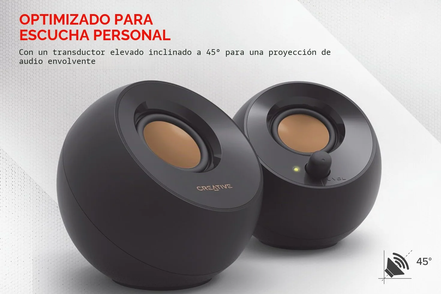Creative Labs Pebble 4.4W Altavoz 2.0 Canales Alámbrico 3.5 mm Blanco