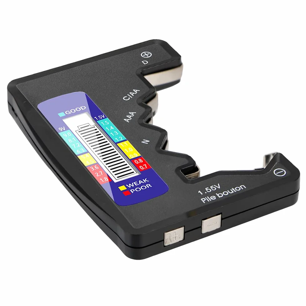 DollaTek 1.5V 9V Batería Digital AA AAA LR44 Probador Universal Capacidad De Batería De Litio Comprobador De Fuente De Alimentación Herramientas De Medición - Negro
