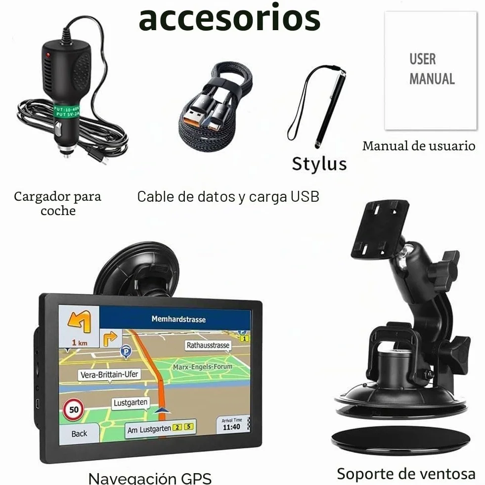 Navegador GPS 9 pulgadas para camiones conductores comerciales Europa Reino Unido mapas
