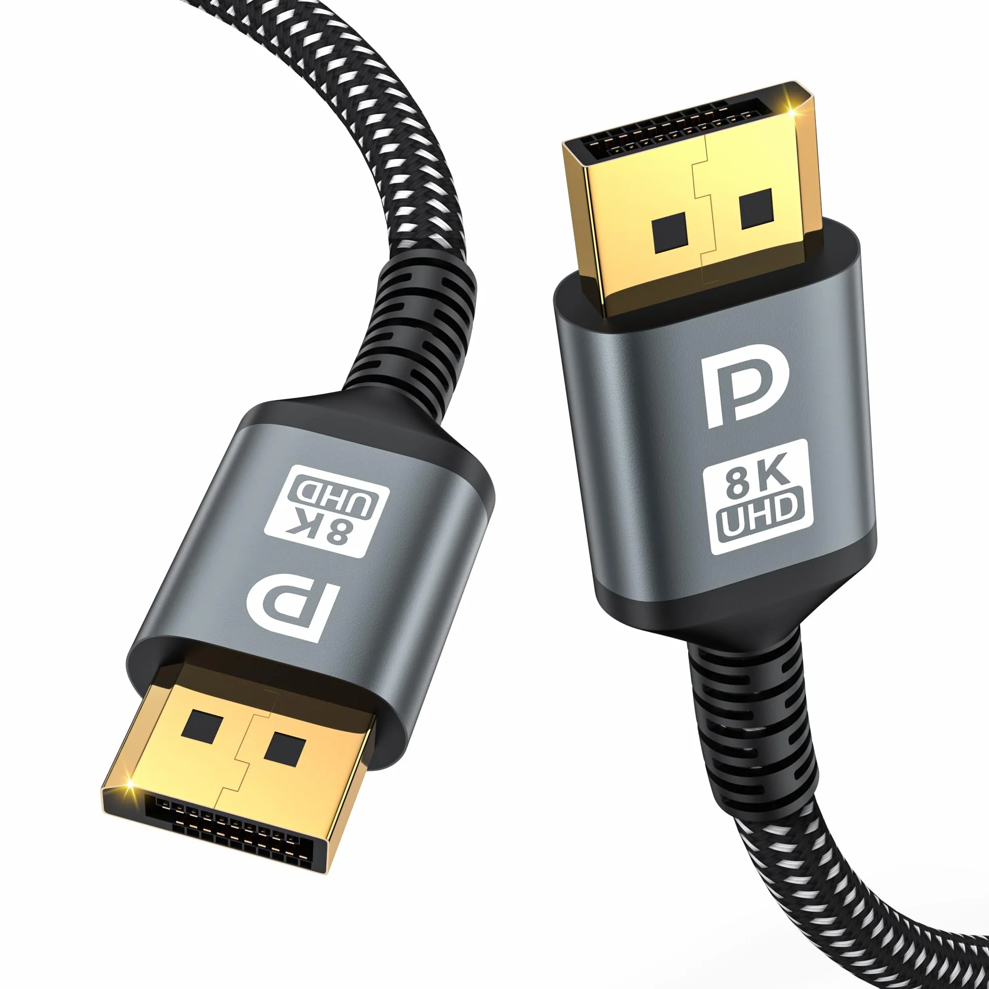 Cable DisplayPort 16K 3 m, [4K@240Hz/165Hz/144Hz, 16K@60Hz, 8K @120Hz, 2K@240Hz], cable DP 2.1 HBR3 DSC 1.2, HDCP 2.2, G-Sync y Free-Sync para monitor de juegos, tarjetas gráfico, PC, portátil