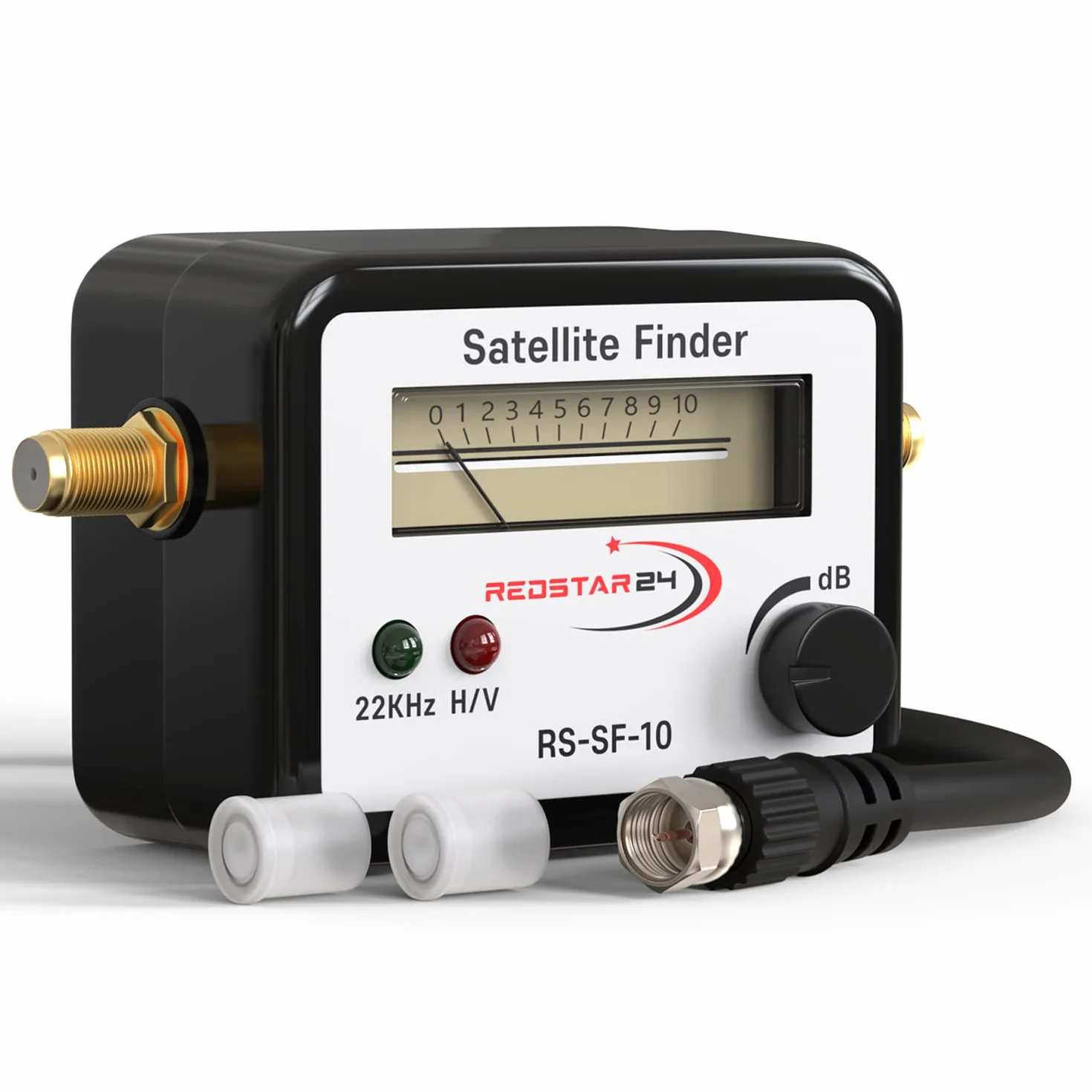 RedStar24 Satfinder | Medidor de señal SAT con audio y cable de conexión F para ajustar su antena de satélite digital | Localizador de satélites digital