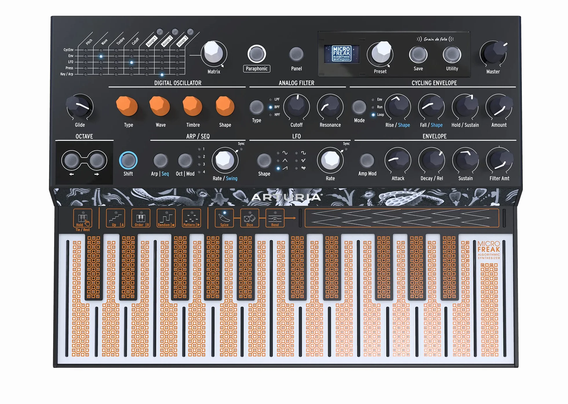 Arturia - MicroFreak Teclado Sintetizado - Sintetizador Híbrido de 25 Teclas con Teclado PCB, Osciladores de Tabla de Ondas y Digitales, Filtros