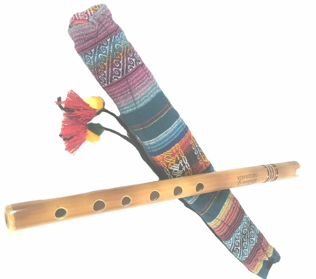 Fairtrade Bolivian 38cm Juego de flauta Quena | con estuche | con tabla de dedos