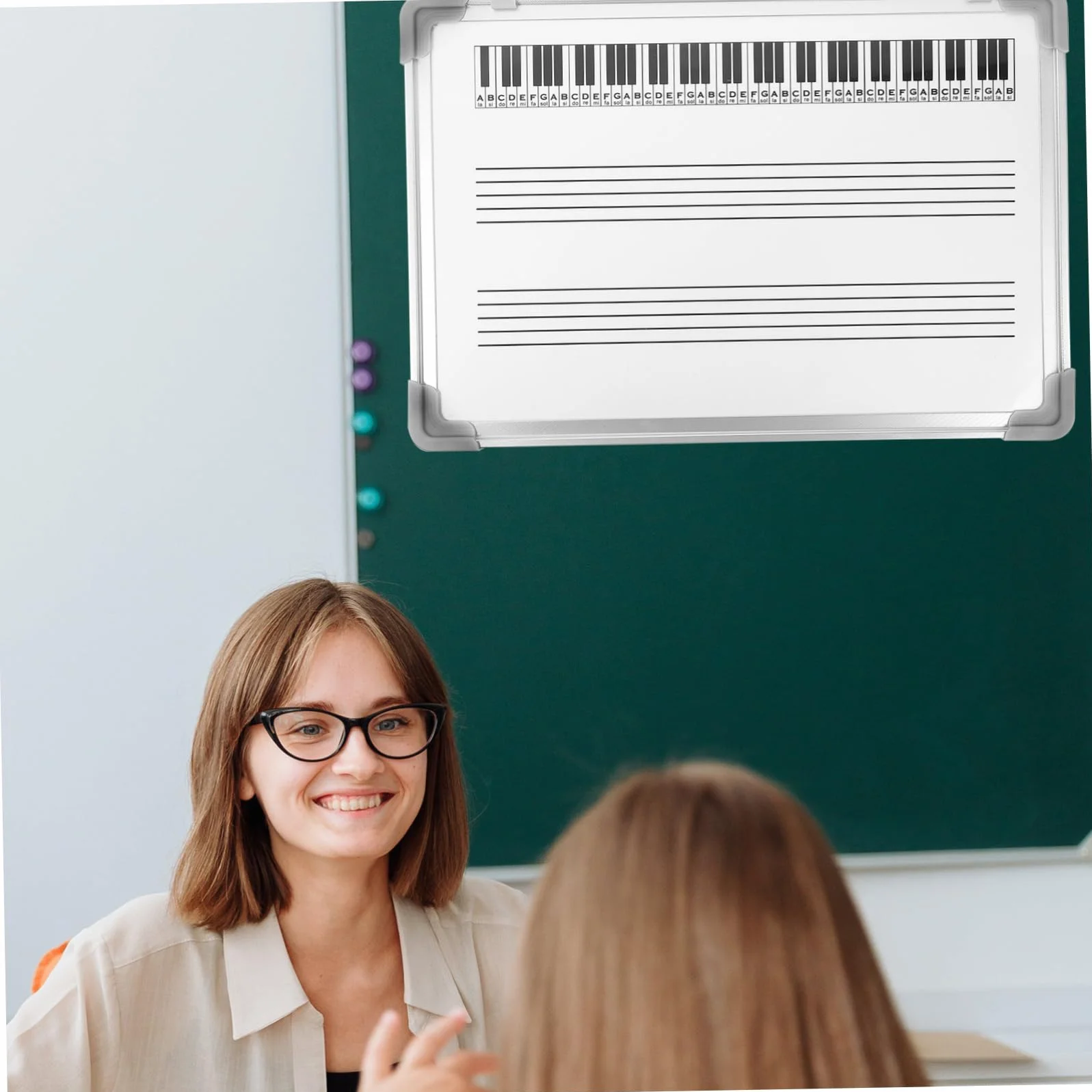 SHINEOFI Pizarra Musical Borrable Pentagrama Blanco, Resistente al Desgaste y Superficie Lisa, Adecuada para Educación Musical y Formación en Instituciones