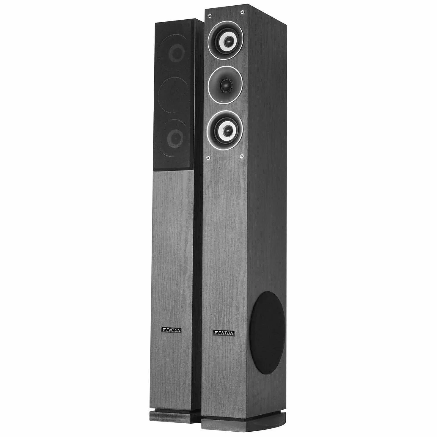 Fenton SHFT52B Altavoces HiFi de Suelo Torre 3 vías 500W 20Hz-20kHz 88dB Acabado Madera Negra