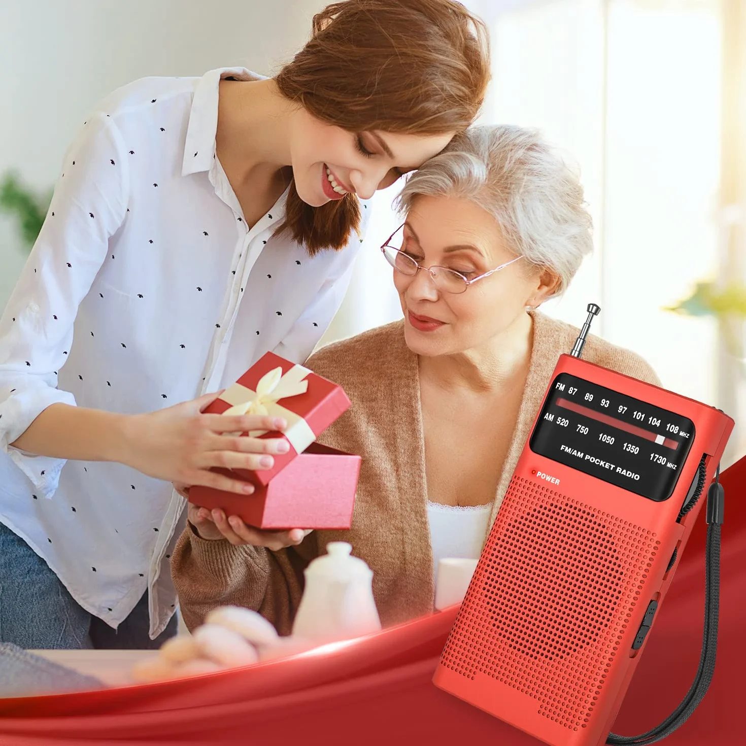 Tendak Mini Radio Portatil Pequeña, Transistores FM Am con Excelente Señal, de Bolsillo, Funciona con AA Pilas (no Incluidas)