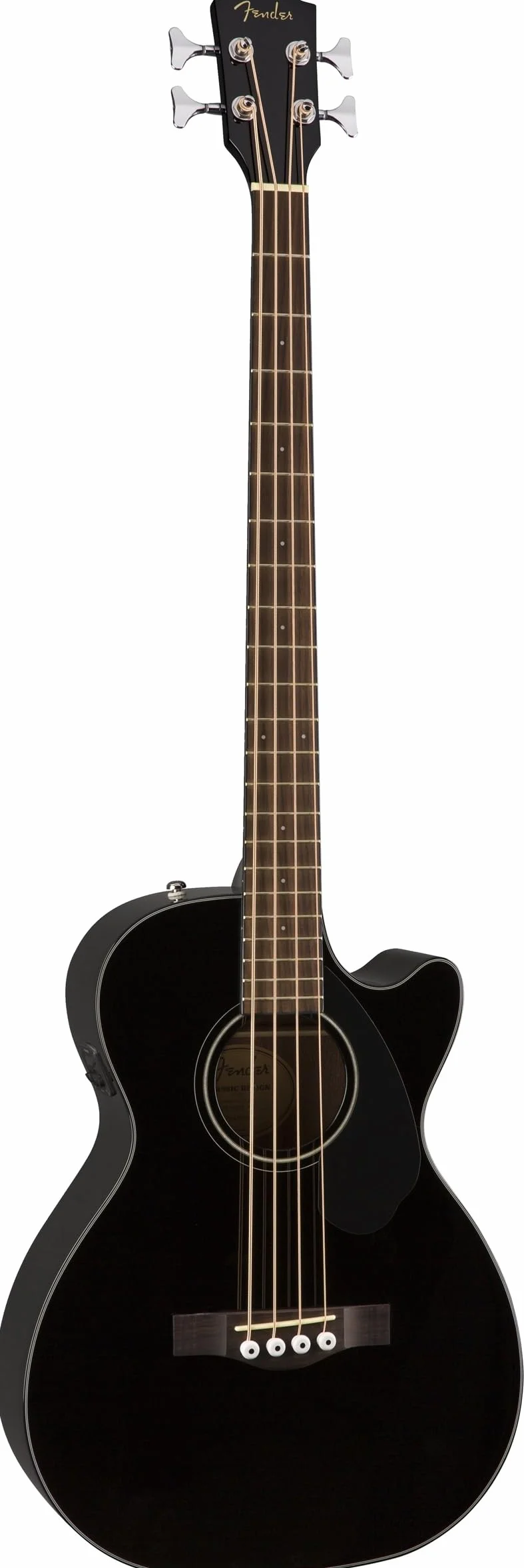 Fender CB-60SCE Bajo Acústico, Diapasón de Nogal, Negro, Incluye Clases Virtuales Gratis