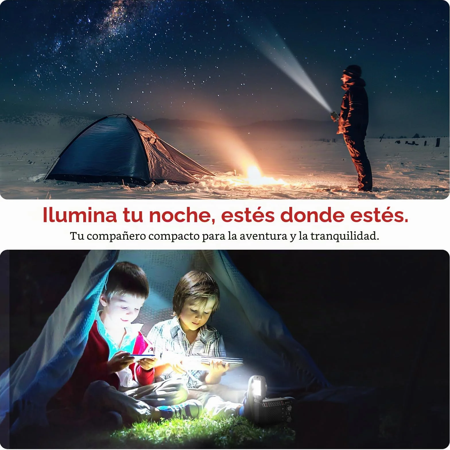 Radio de Emergencia con Manivela y Solar, Radio Portátil Pequeña Am/FM/SW, Linterna LED, SOS, Power Bank 2600mAh Recargable para Supervivencia y Camping - Negro