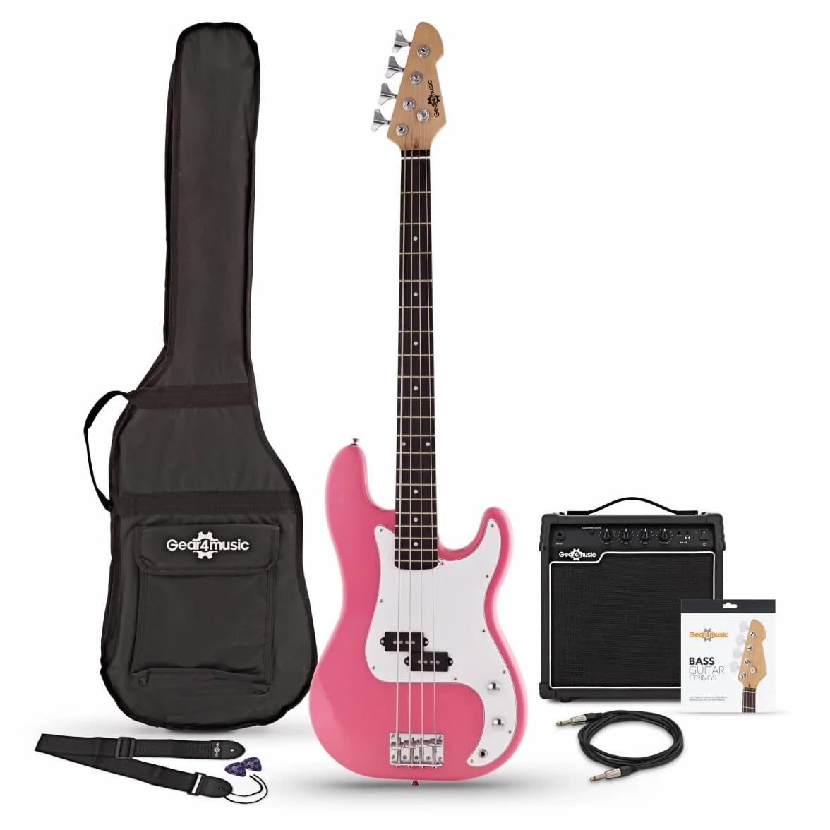 Set de Bajo LA + Amplificador de 15 W, Rosa