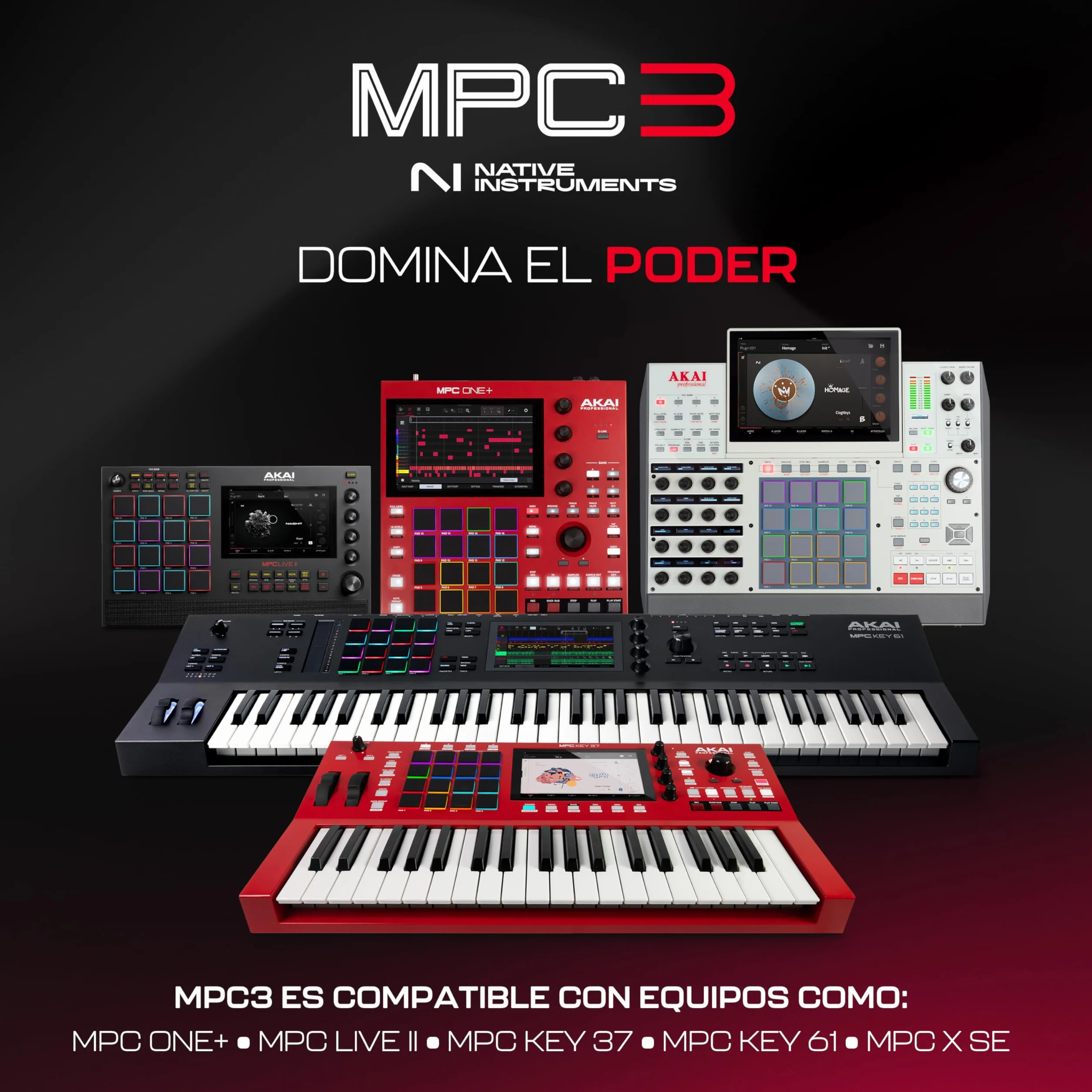 Akai Professional MPC Key 37 Sintetizador de Producción Independiente, Caja de Ritmos, Teclado MIDI, con Wi-Fi, Bluetooth, Pantalla Táctil, Plug-ins e Integración con Native Instruments