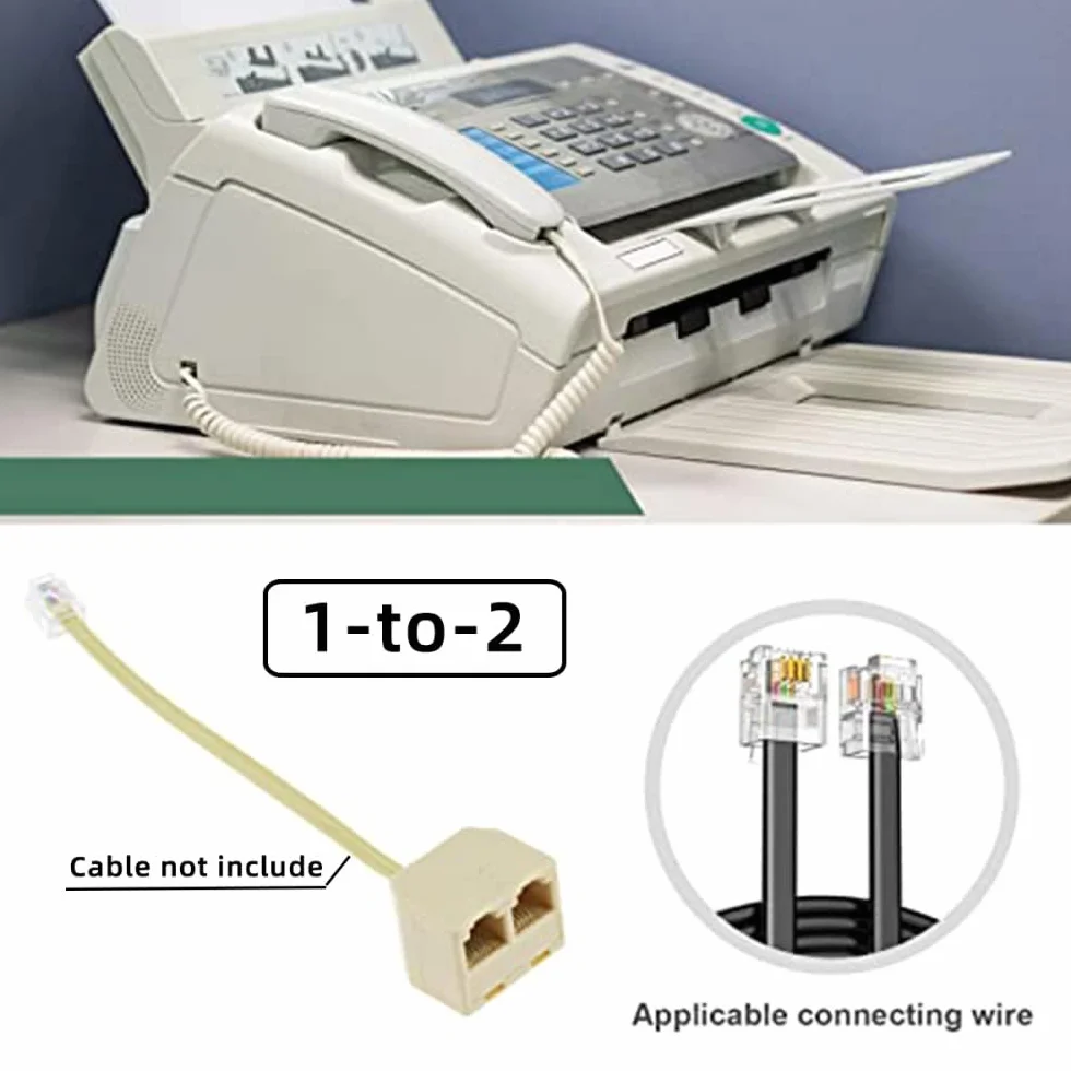 Cablecc 4 Adaptadores Divisores de Teléfono 6P4C RJ11 RJ12 1 Entrada 2 Salidas 1 a 4 Vías