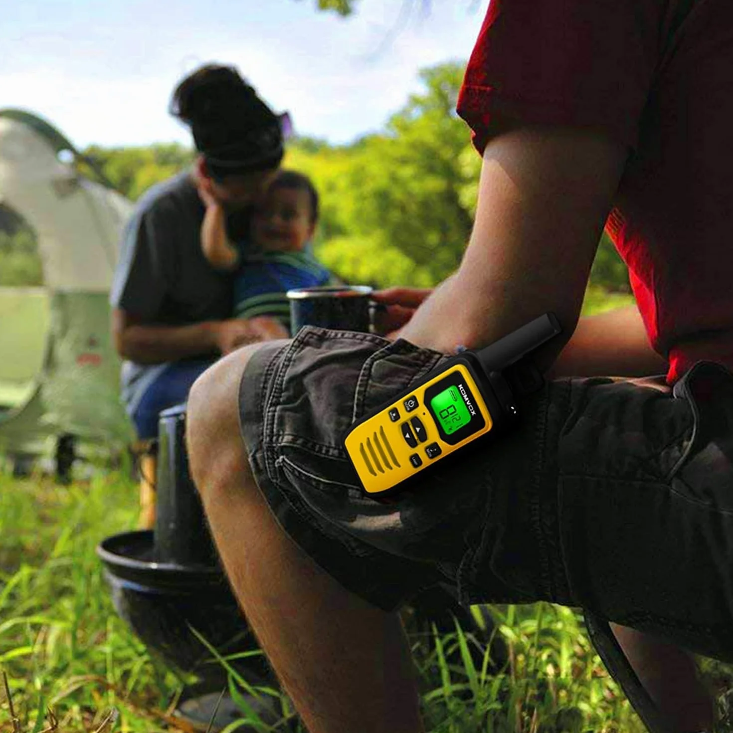 Walkie Talkie Profesional USB Recargable, Walky Talky Adultos para Montaña Emisoras - Amarillo