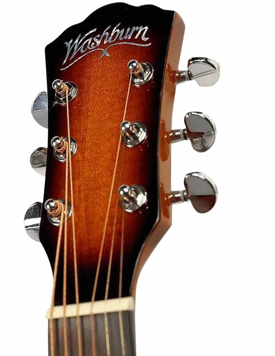 Washburn Apprentice Pack D5CE Natural - Guitarra acústica eléctrica (incluye funda, correa y micrófonos)