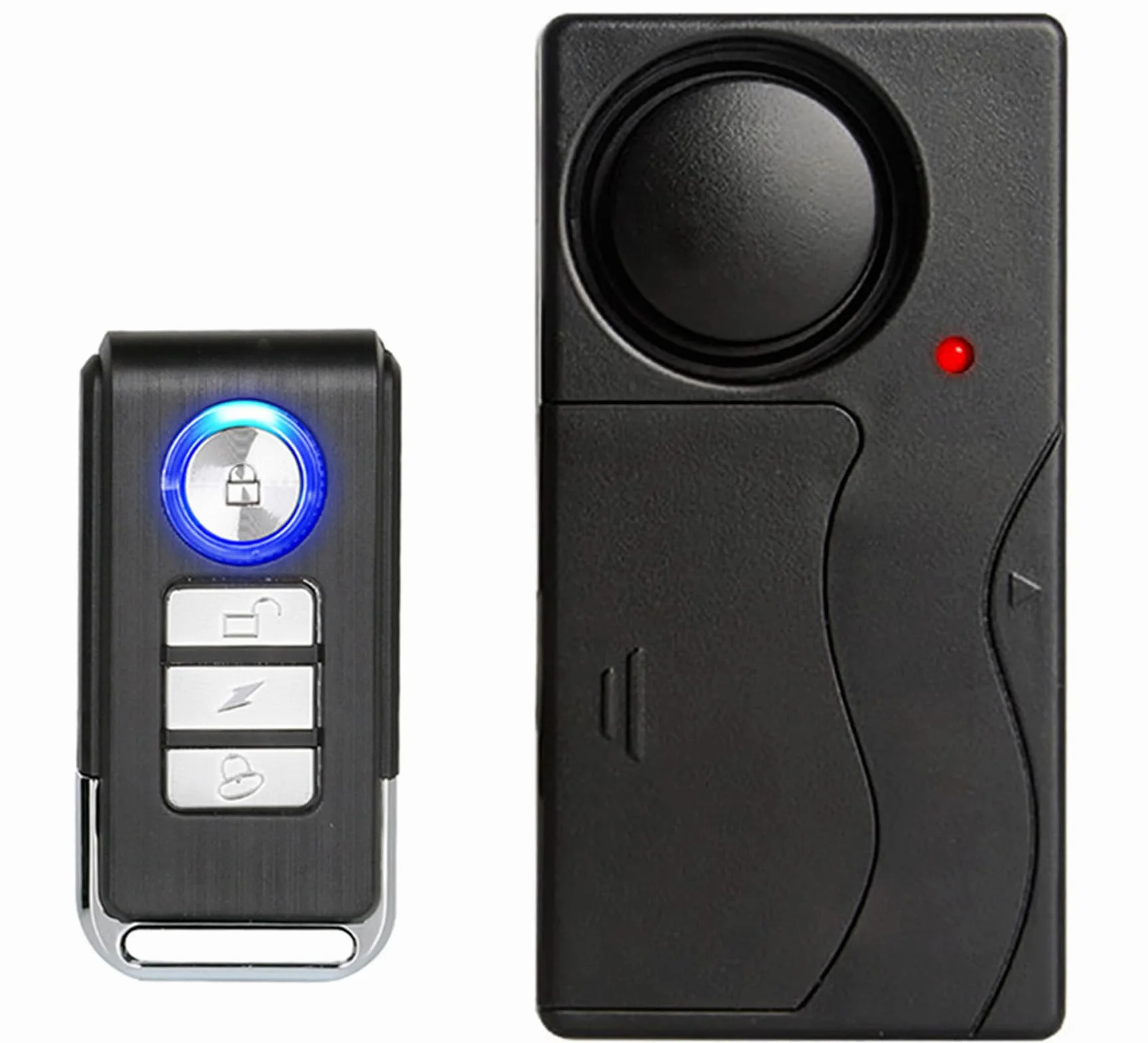 Alarma de Bicicleta Inalámbrica Sensor de Movimiento de Vibración con Control Remoto Antirrobo Ladrón para Bicicleta E-Bike Motocicleta Scooter Carrito Remolque Equipo 110db Super Loud