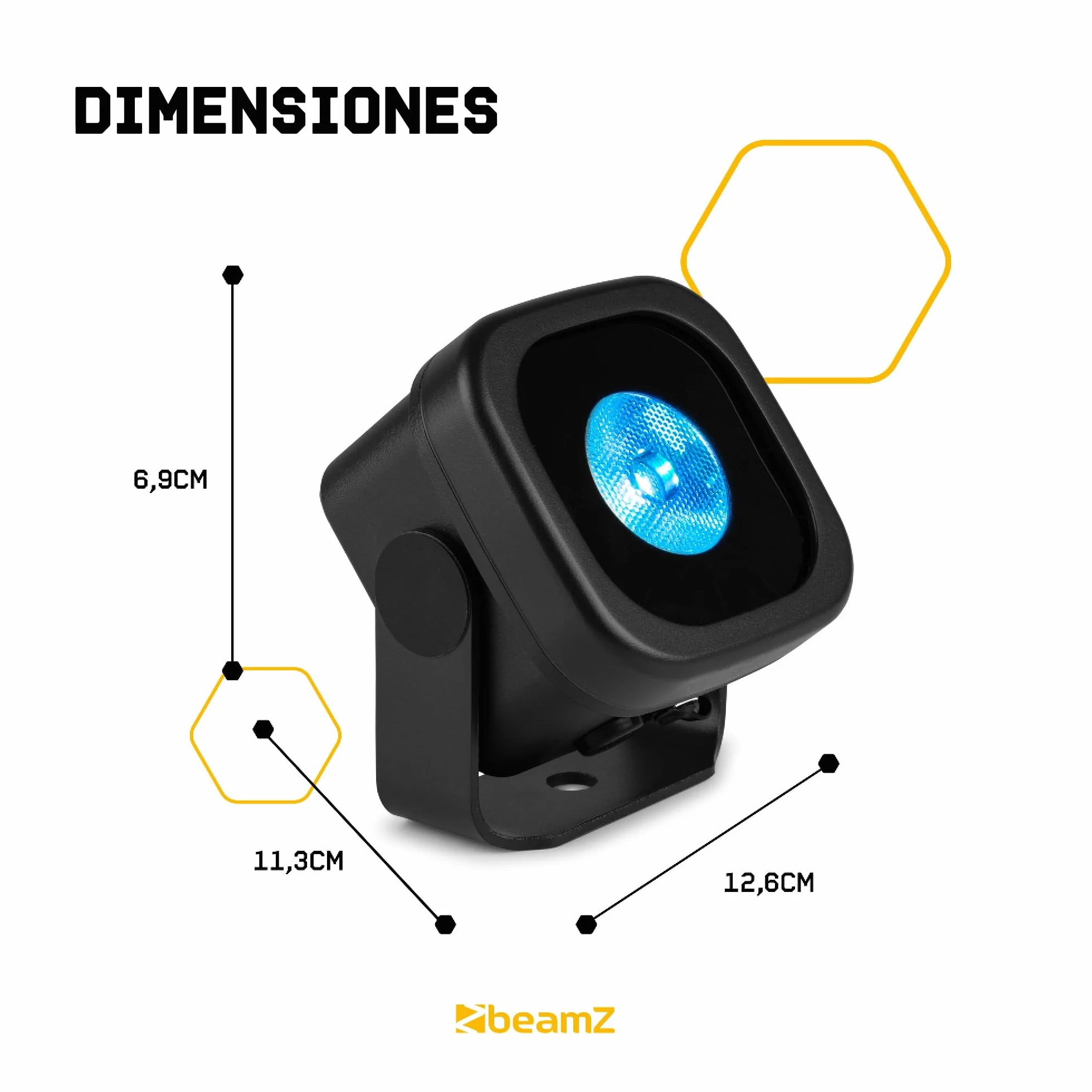 BeamZ BBP12 – Uplights LED RGB 12W portátiles con batería, IP65, focos de exterior para fiestas, bodas y eventos, focos LED interior y exterior, control DMX y mando a distancia (8 unidades)