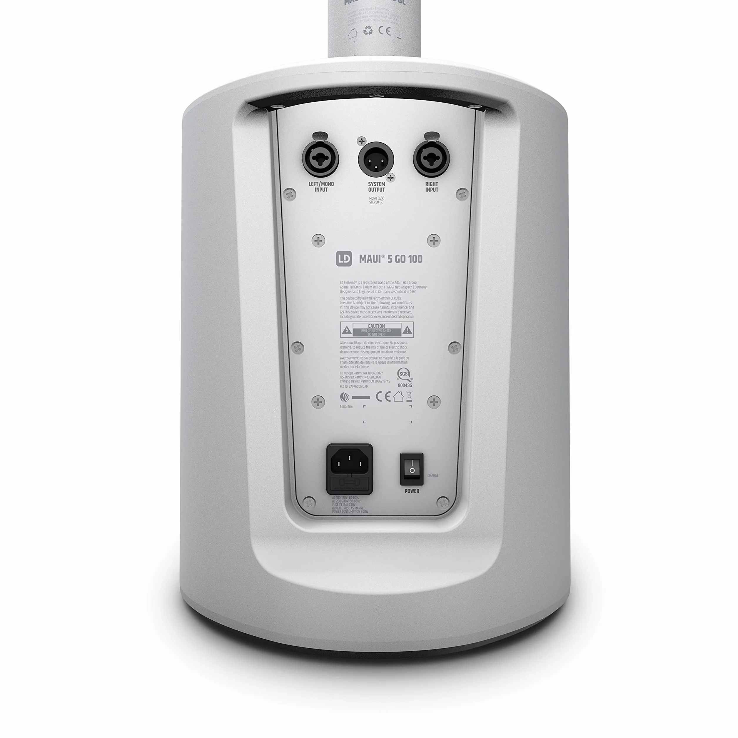 LD Systems MAUI 5 GO 100 W - Sistema de PA de columna ultraportátil con alimentación por batería - blanco - versión de 3200 mAh