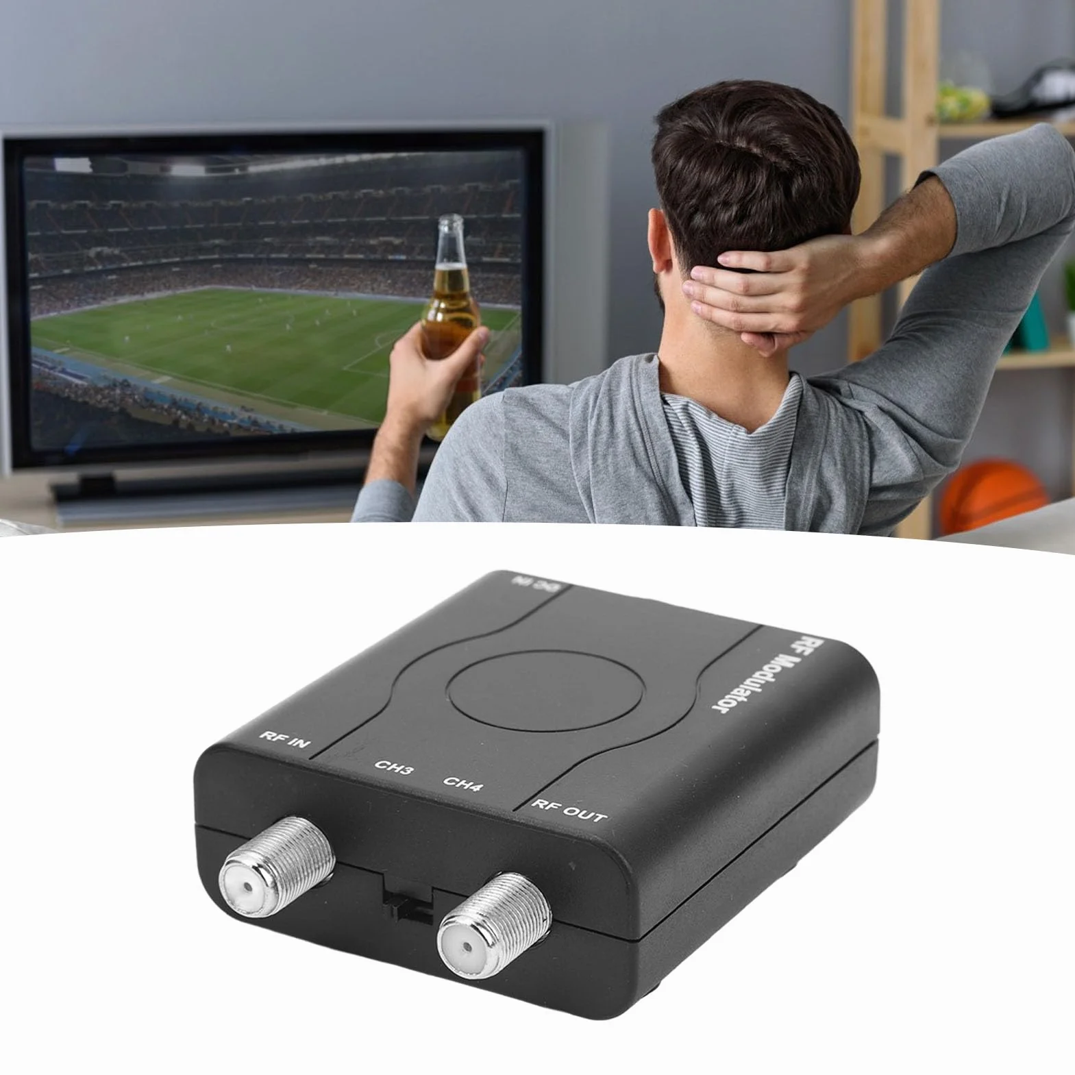 HDM61 HDMI para Adaptador coaxial, Convertidor de RF a HDMI de 1080p con Salida de Formato NTSC CH3/CH4 ENCUNTO Y RECURSE RF Modulador para la señal de Antena de TV