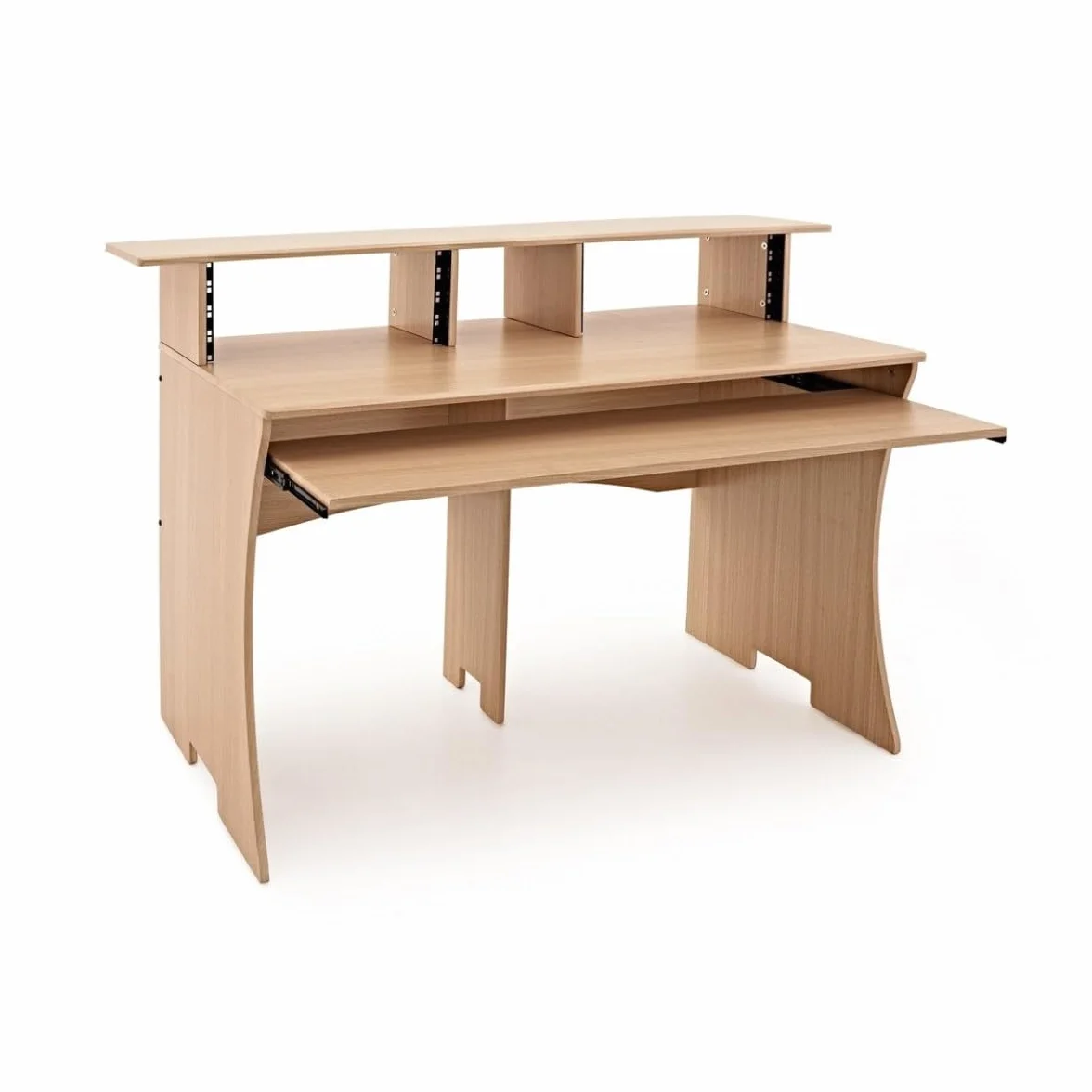 Escritorio de estudio en casa de 3 niveles - Muebles para audio y grabación profesional Natural