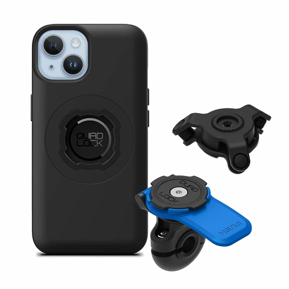 QUAD LOCK Soporte de Teléfono para Moto con Amortiguador de Vibraciones Funda mag iPhone 14