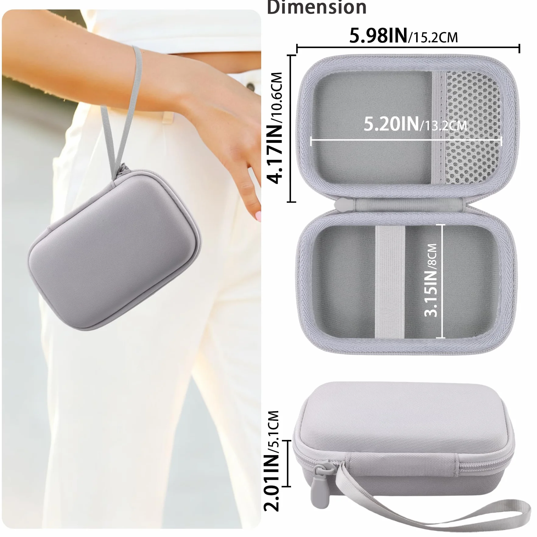 co2CREA Duro Viajar Caja Estuche Funda para JBL GO 5/ GO 4/ GO 3 Altavoz inalámbrico portátil con Bluetooth (Funda Solo,Case Only)
