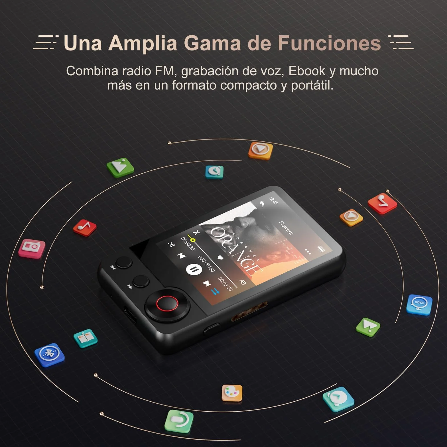 MECHEN 128 GB Reproductor MP3 Bluetooth 5.3 Pantalla Táctil 2,4 Pulgadas Radio FM