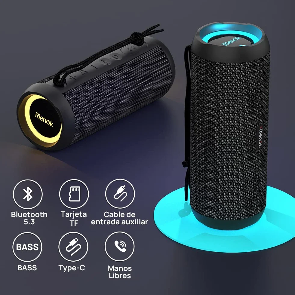 Altavoz Bluetooth 5.3 30W Inalámbrico Portátil Impermeable IPX7 Estéreo
