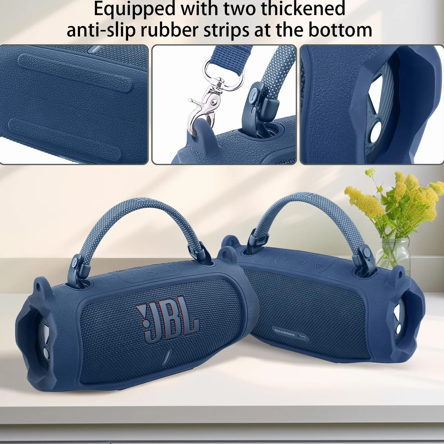 co2CREA Funda Protectora de Silicona Compatible para JBl Charge 6 Altavoz Bluetooth portátil inalámbrico（Funda Solo,Case Only）