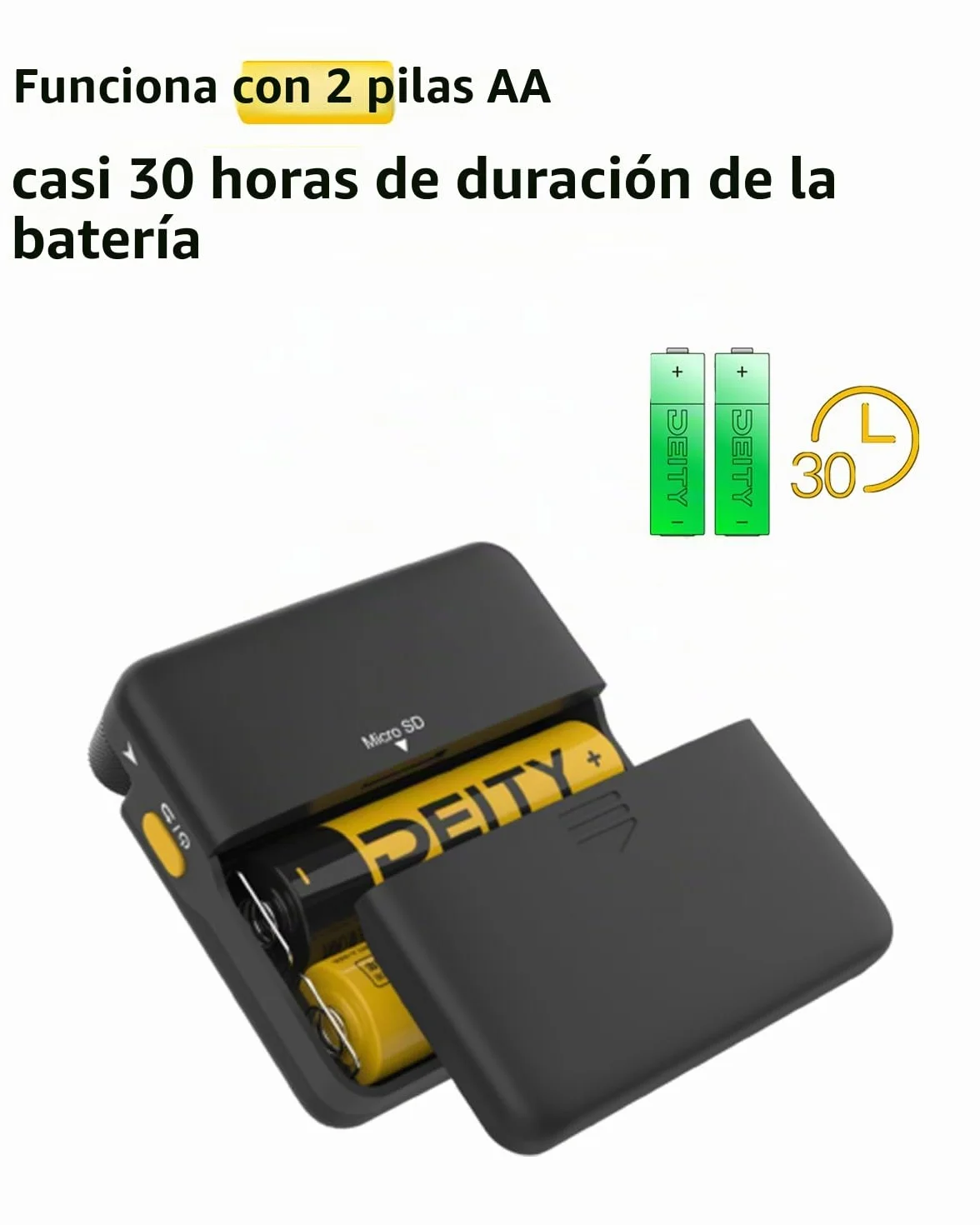 Deity PR-2 Grabadora de Bolsillo con Micrófono de Solapa, Grabación en 32 bits Float, Control por App Sidus Audio, Ideal para Entrevistas, Podcasts, Grabaciones Exteriores y Producción de Video